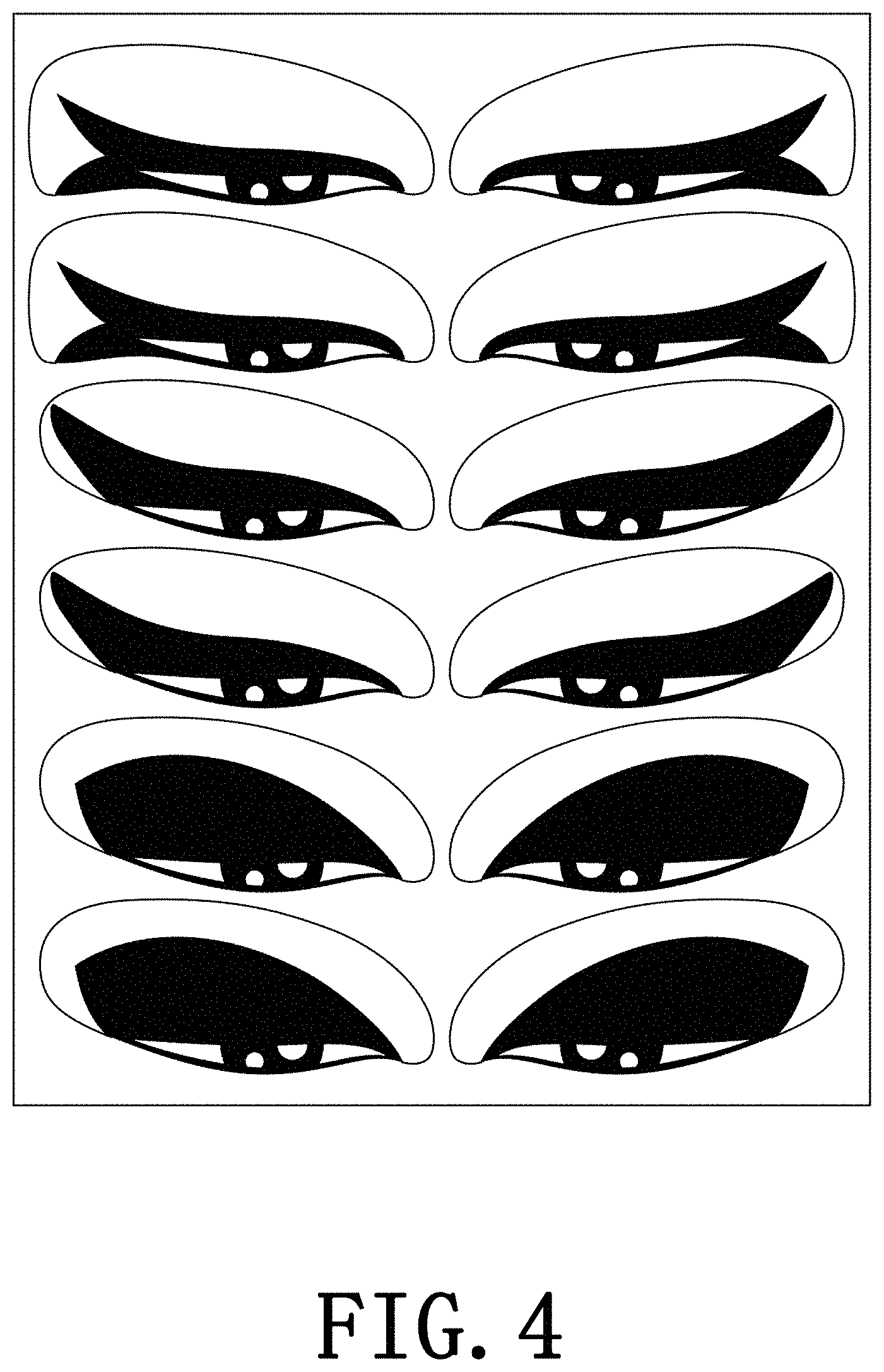 Patent USD1001367 Figure 4 – Set of eyeliner stencil