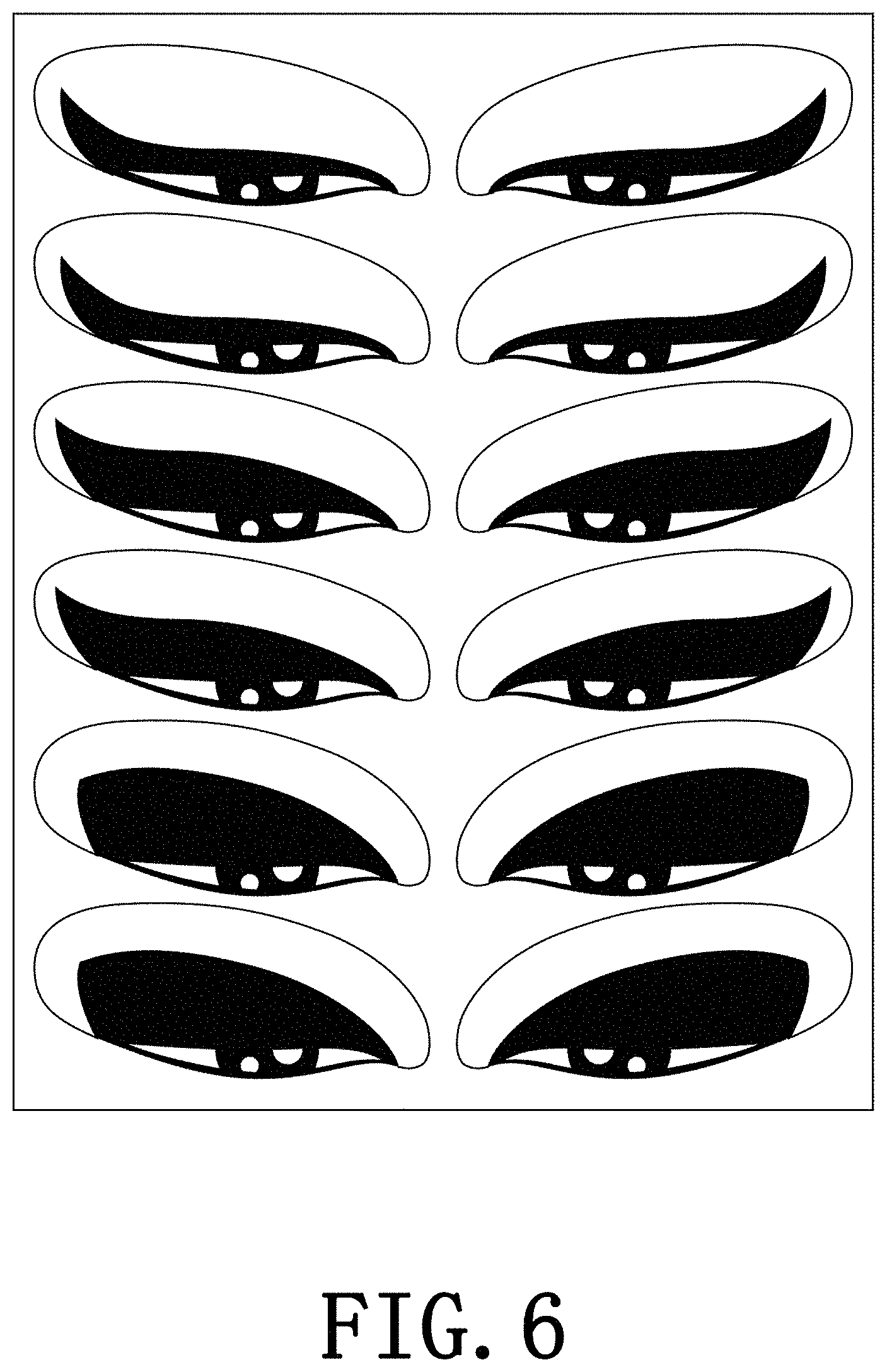 Patent USD1001367 Figure 6 – Set of eyeliner stencil
