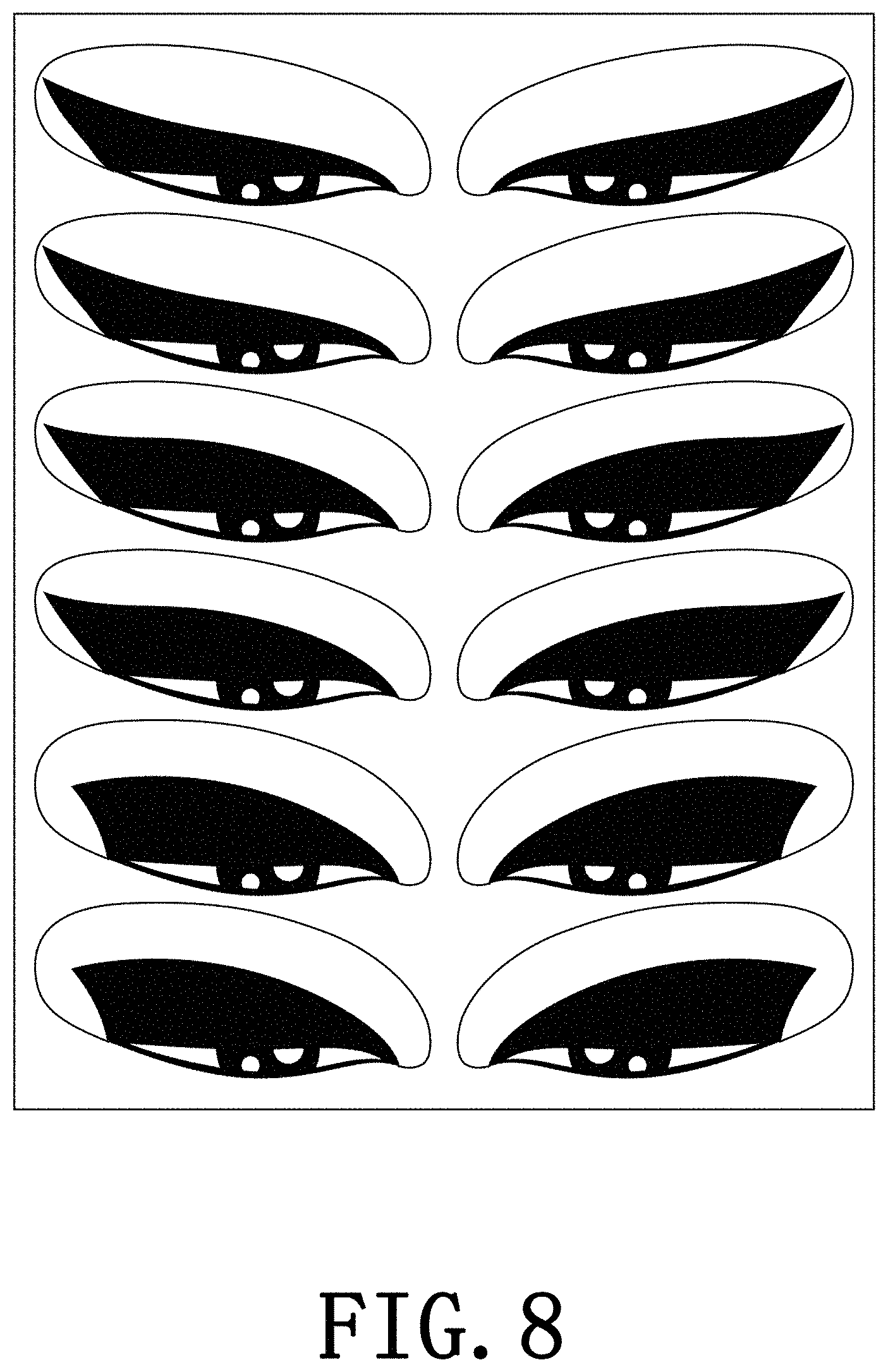 Patent USD1001367 Figure 8 – Set of eyeliner stencil