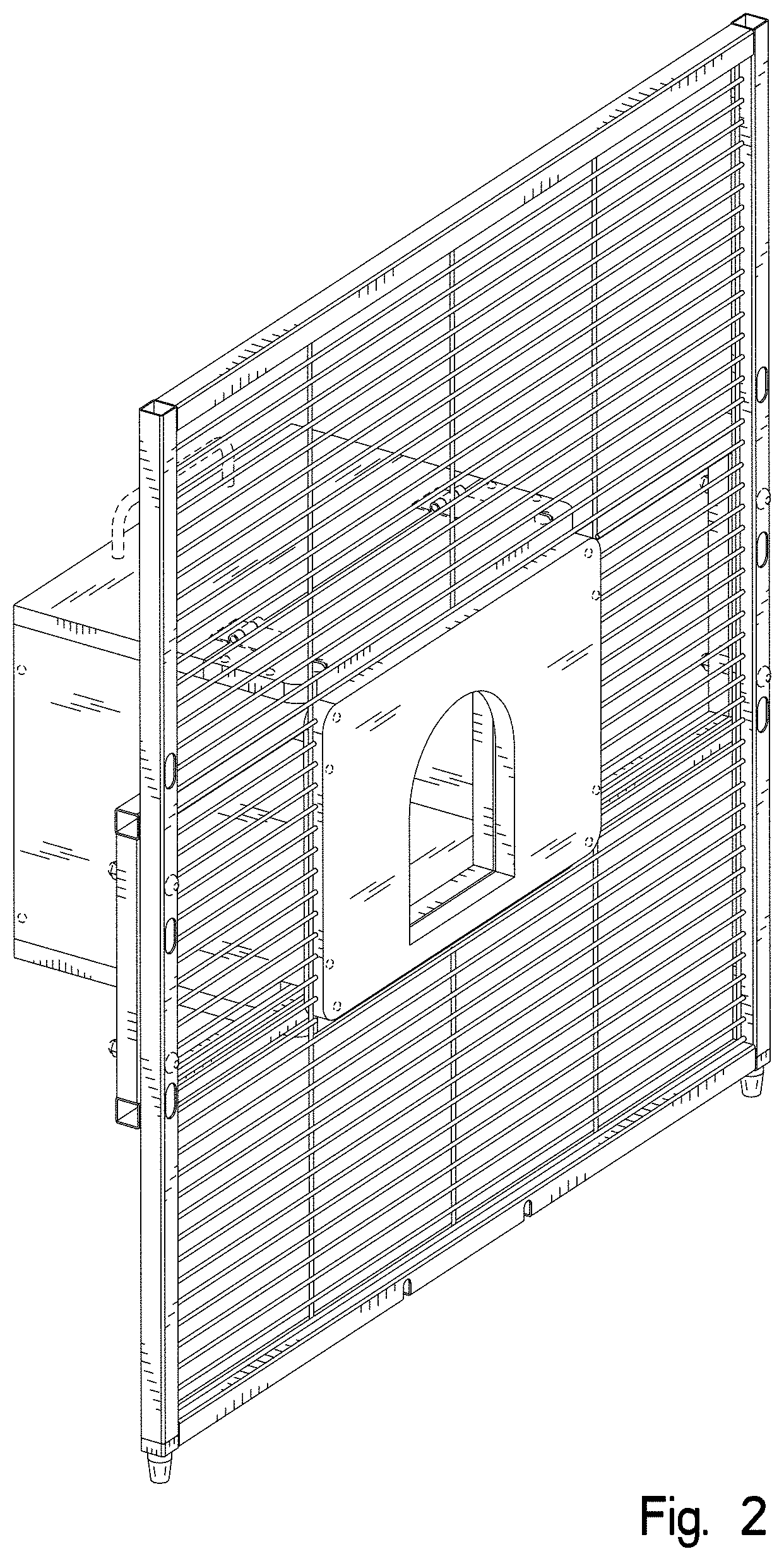 Patent USD1001383 Figure 2 – Combined breeder box and panel assembly