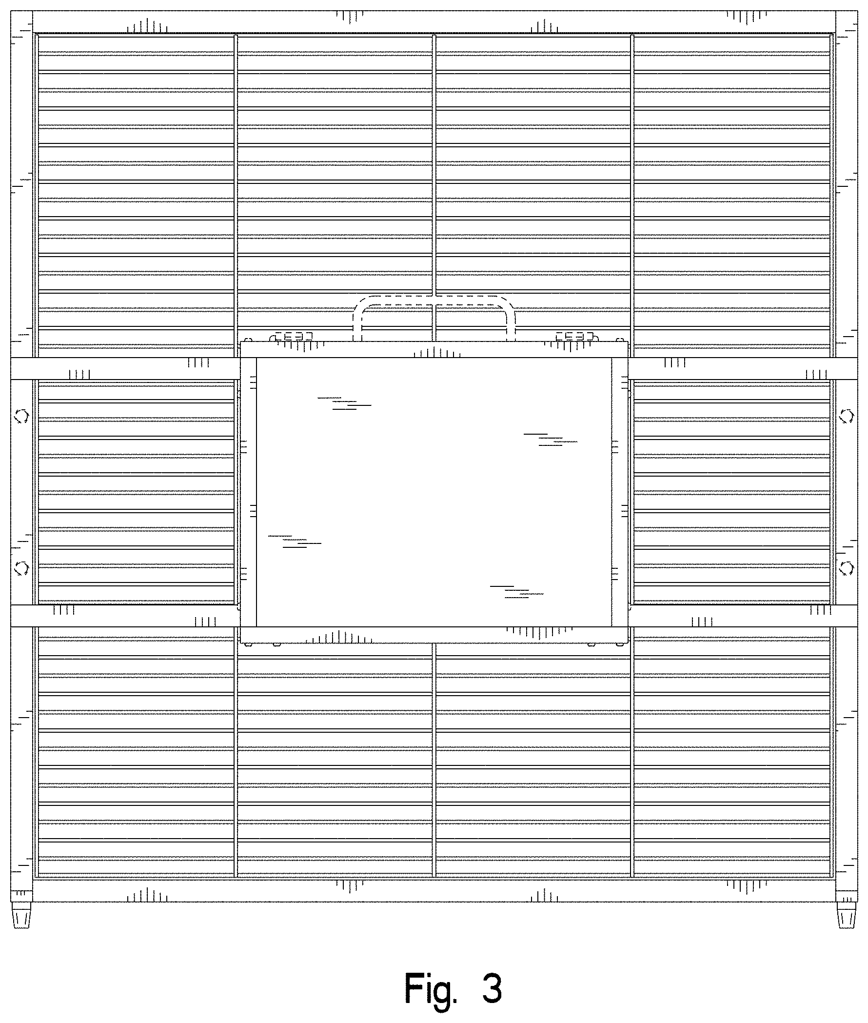 Patent USD1001383 Figure 3 – Combined breeder box and panel assembly