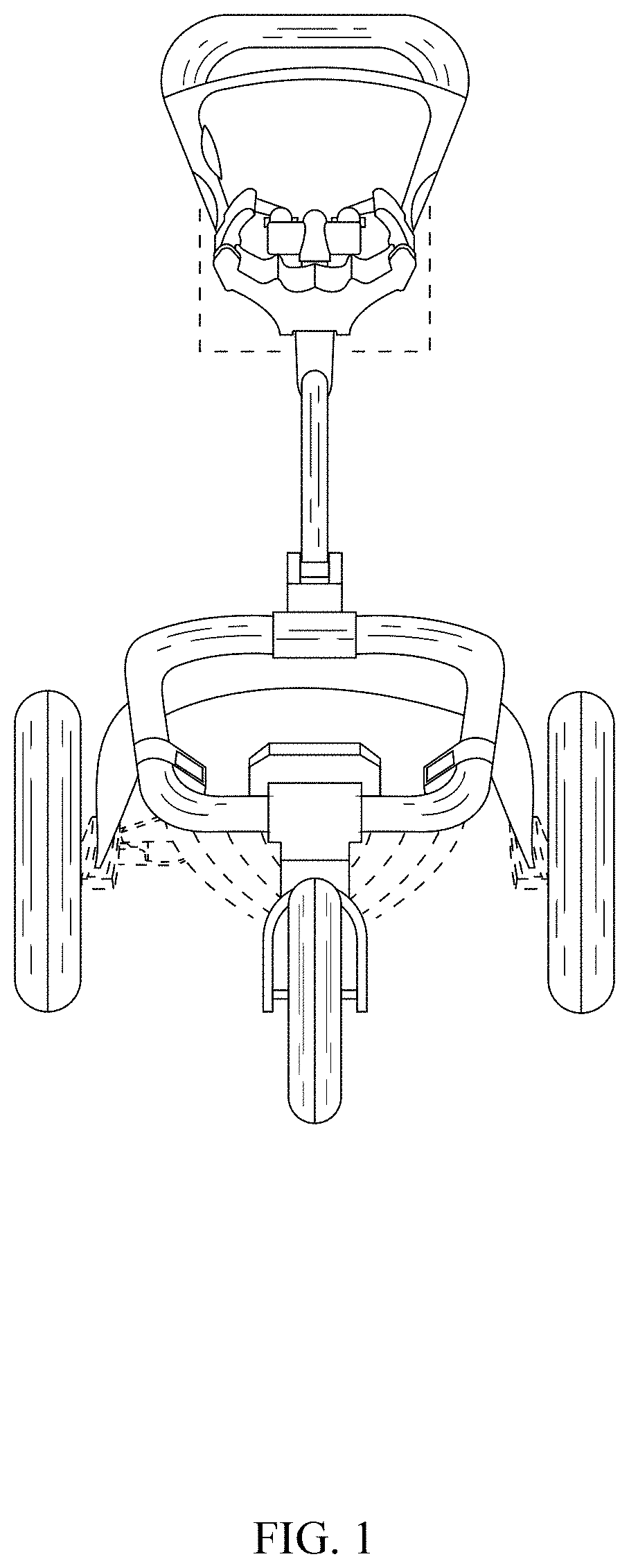 Patent USD1001407 Figure 1 – Golf push cart