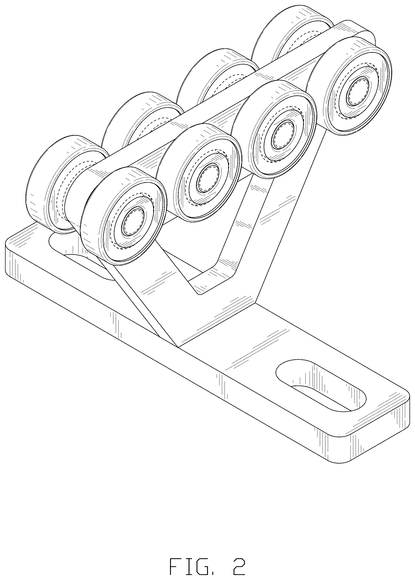 Patent USD1001409 Figure 2 – Wheel for a cargo lift