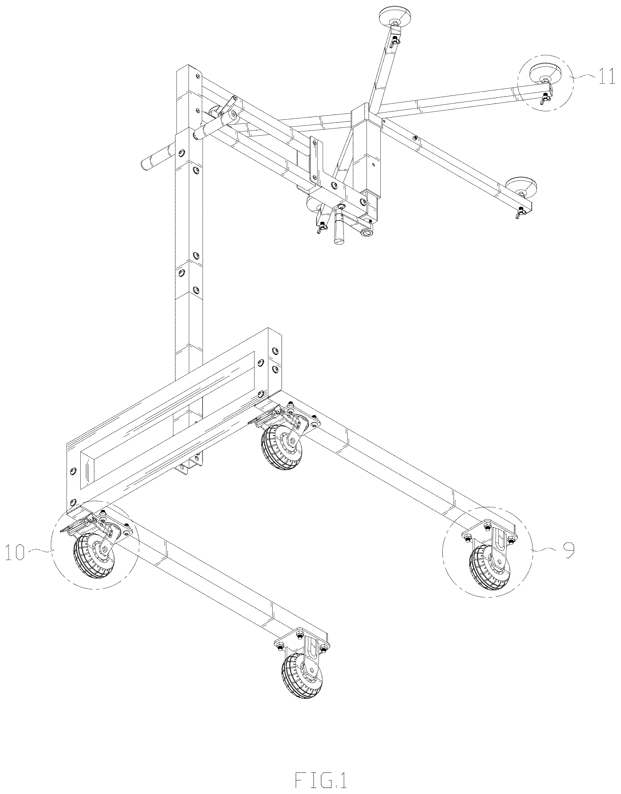 Patent USD1001411 Figure 1 – Vehicle hardtop lift