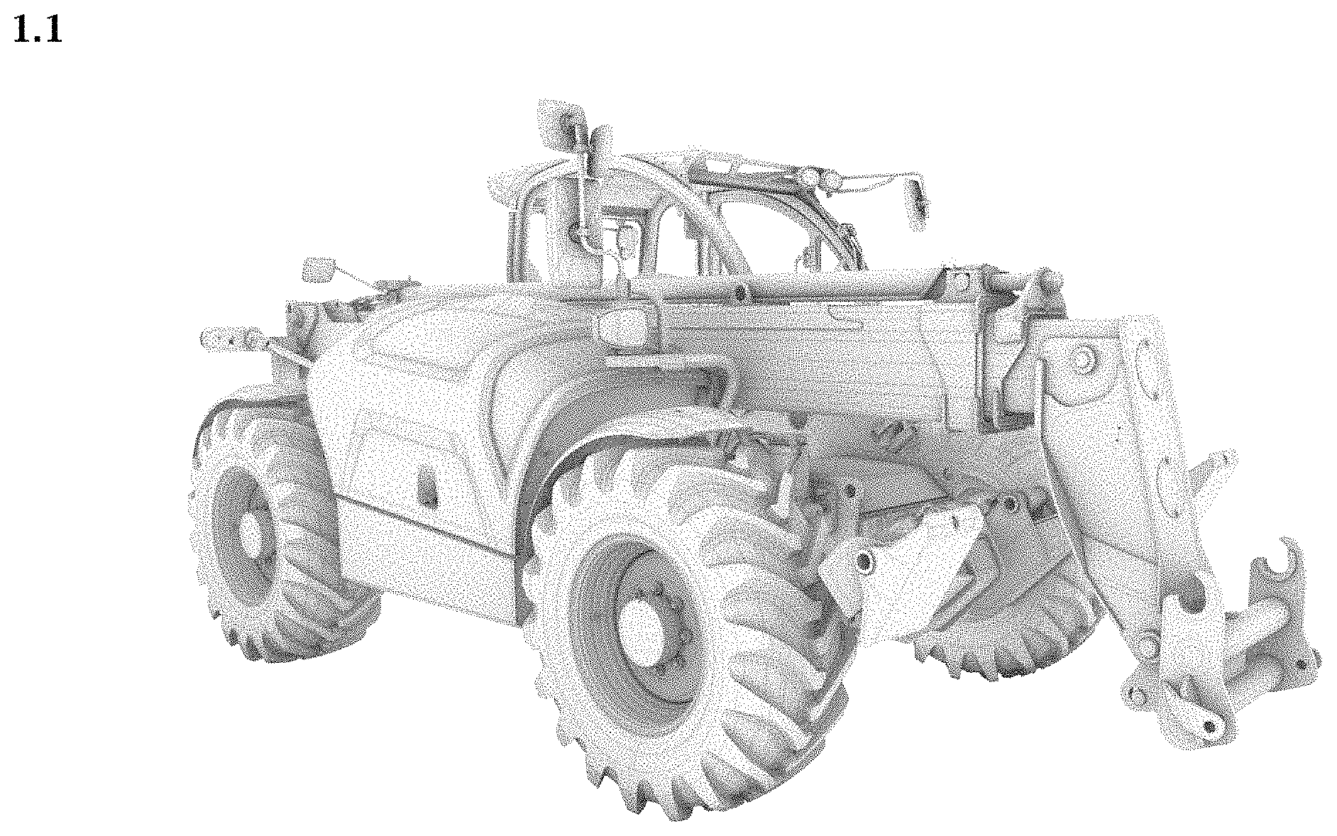 Patent USD1001412 Figure 1 – Forklift truck