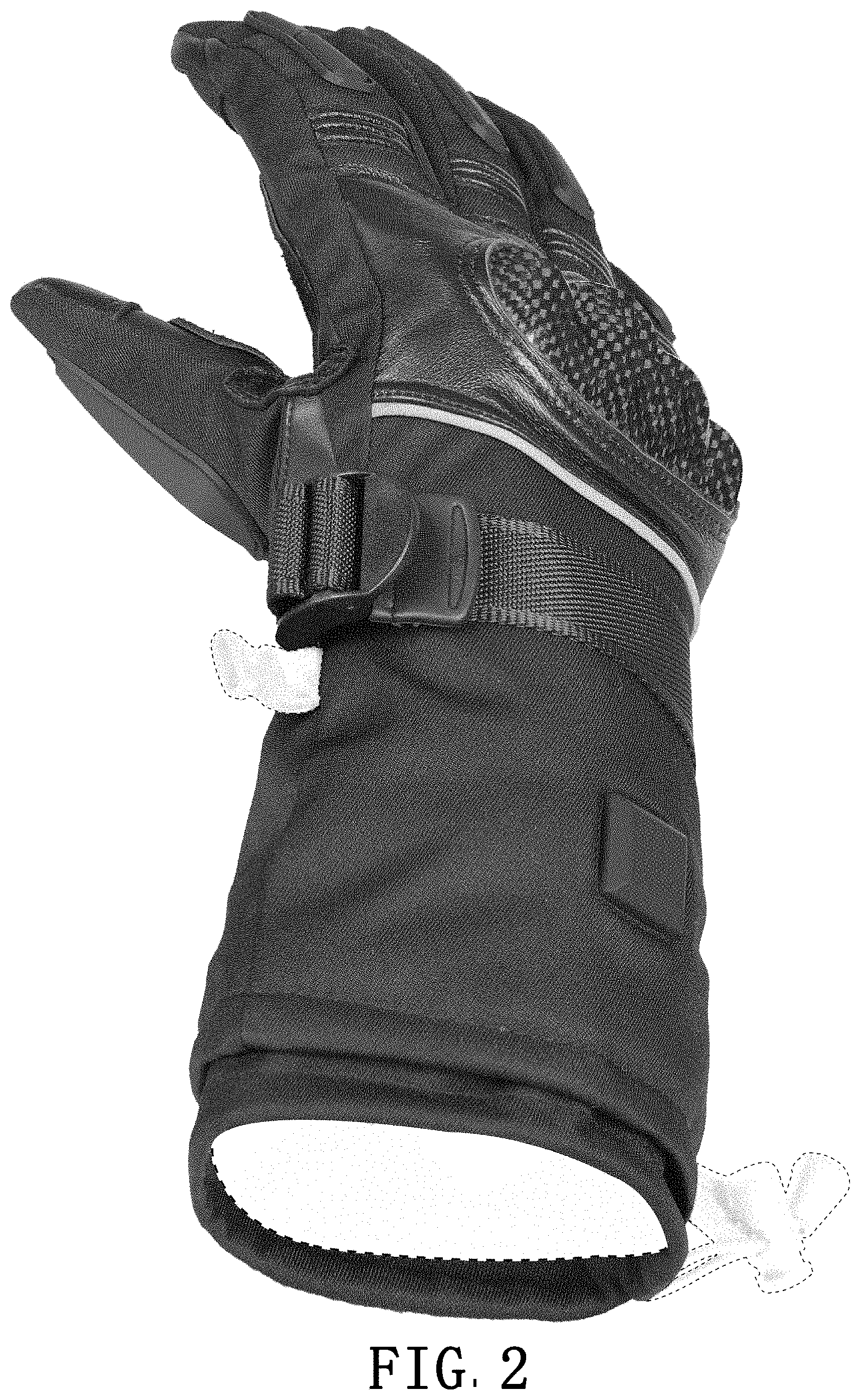 Patent USD1001416 Figure 2 – Heated glove