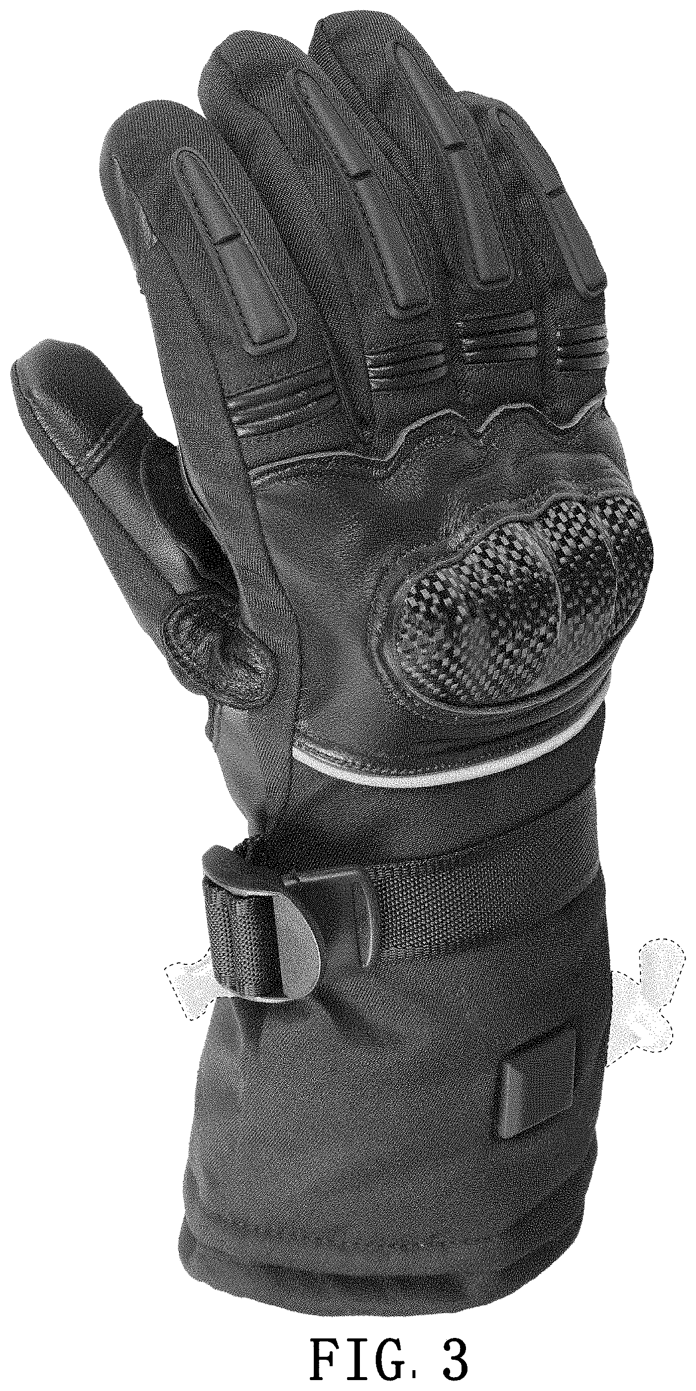 Patent USD1001416 Figure 3 – Heated glove