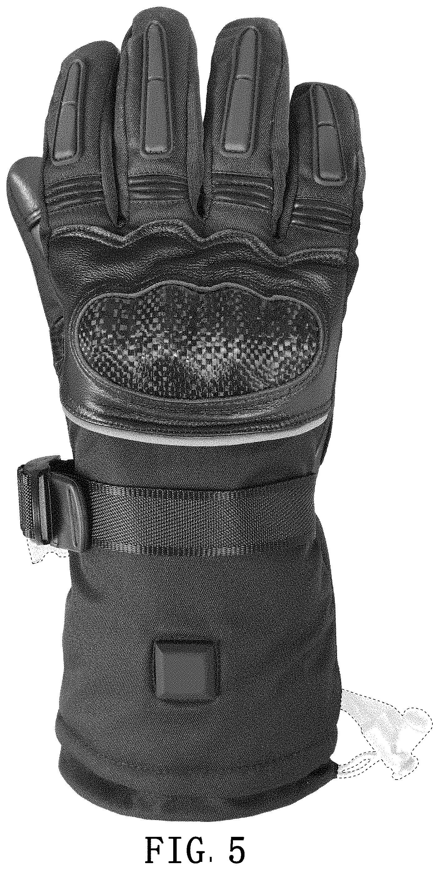Patent USD1001416 Figure 5 – Heated glove