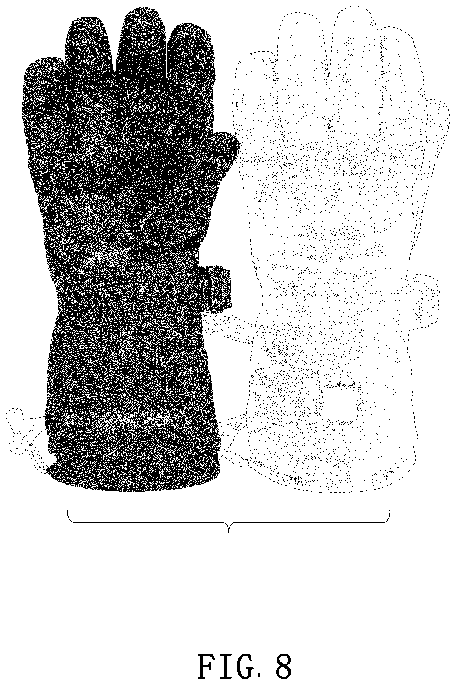 Patent USD1001416 Figure 8 – Heated glove