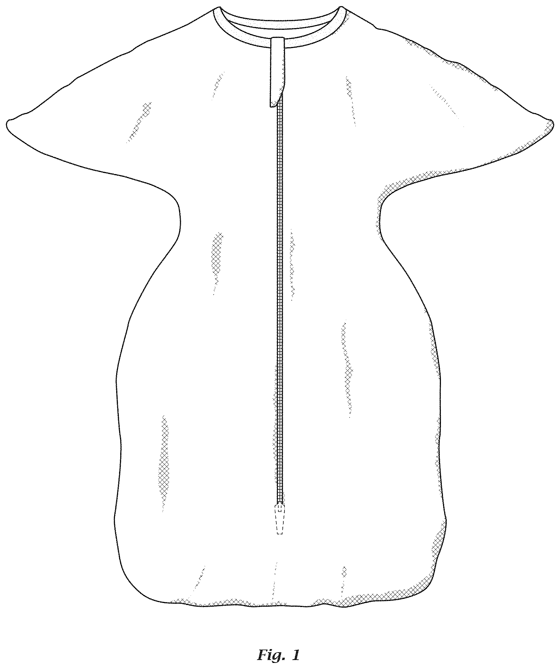 Patent USD1001421 Figure 1 – Sleeping bag for baby