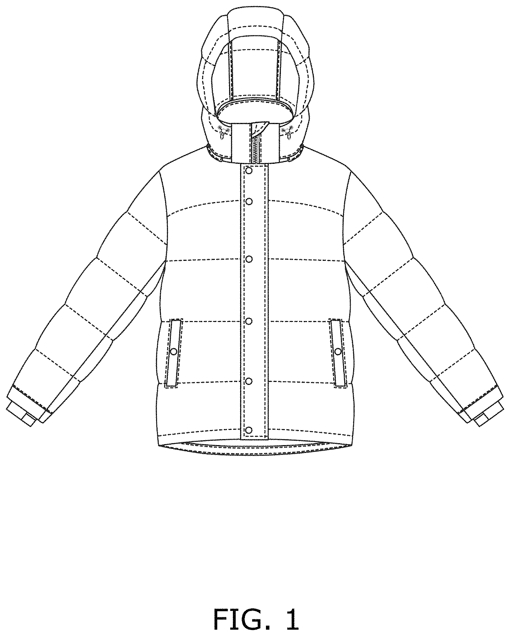 Patent USD1001423 Figure 1 – Jacket