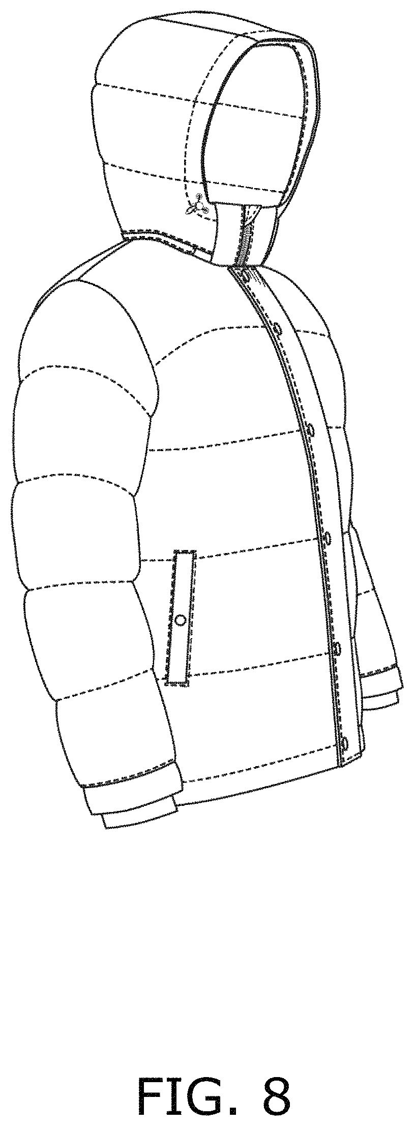 Patent USD1001423 Figure 8 – Jacket