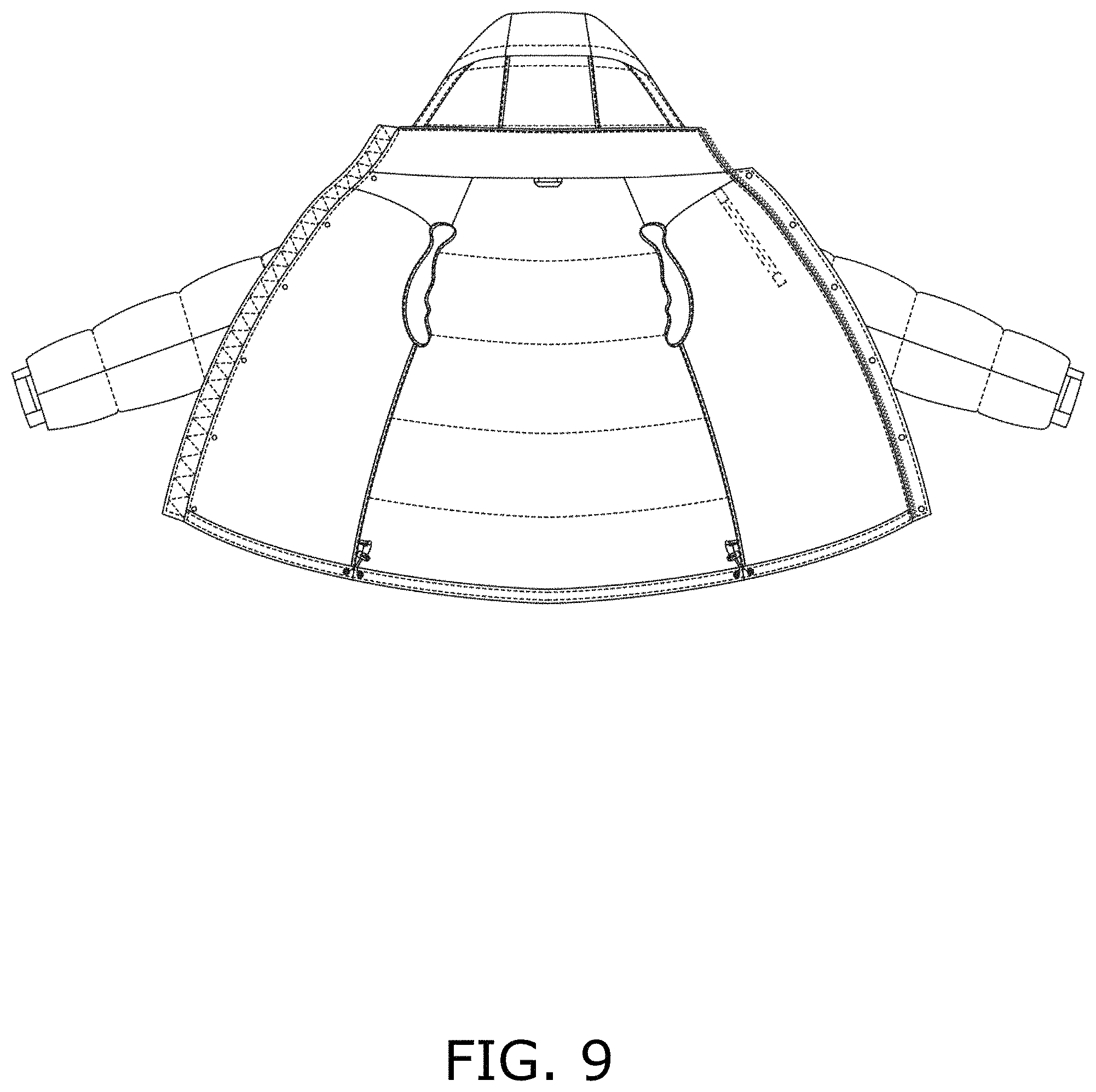Patent USD1001423 Figure 9 – Jacket