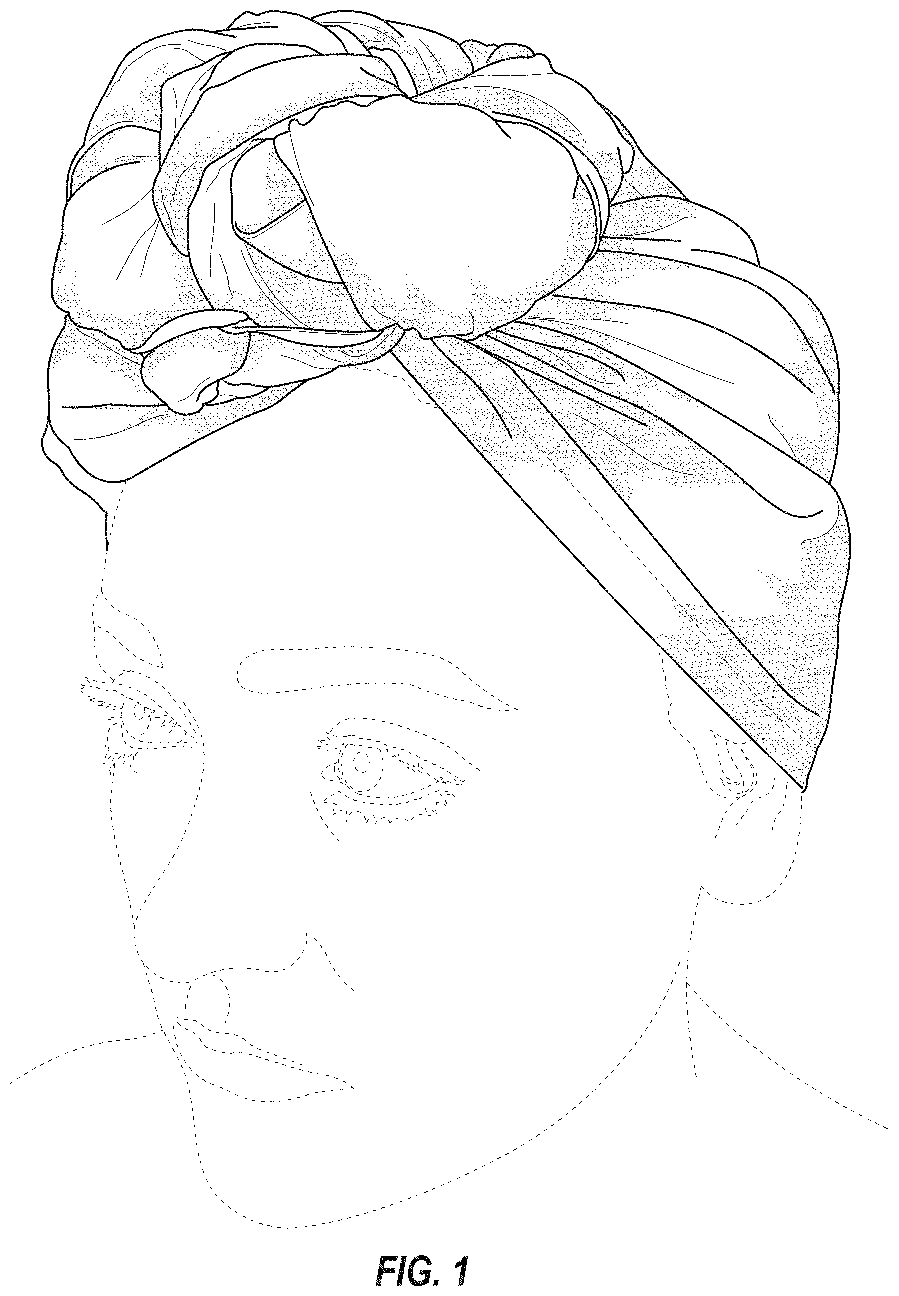 Patent USD1001426 Figure 1 – Head wrap
