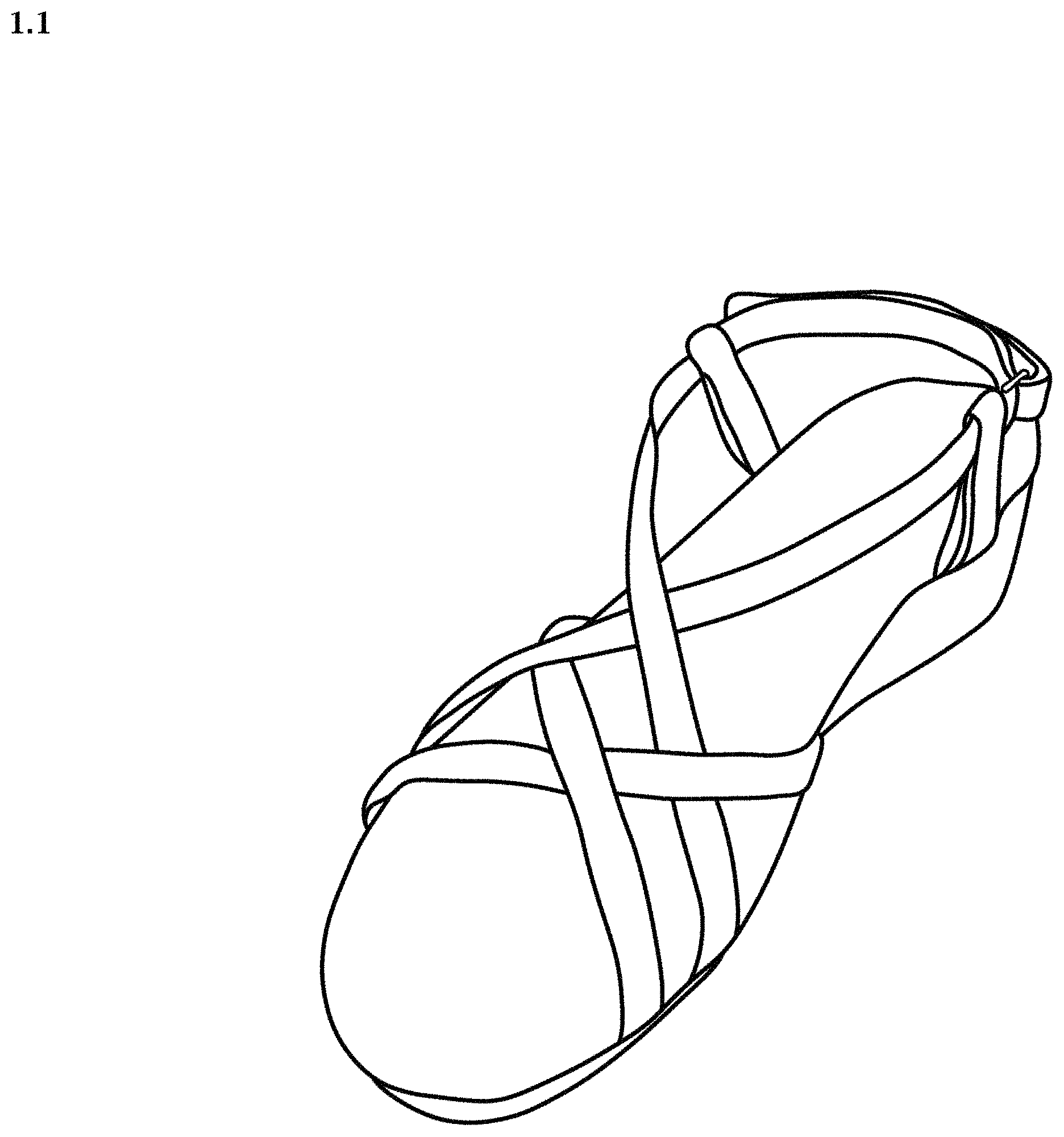 Patent USD1001432 Figure 1 – Sandal