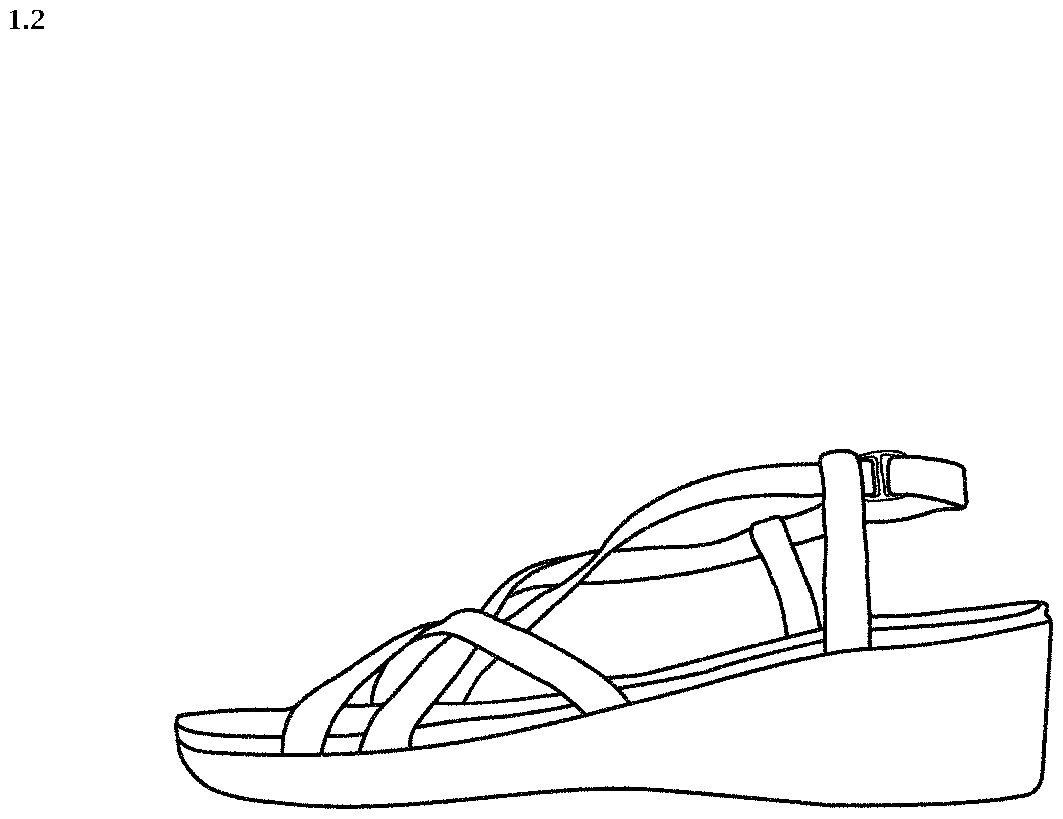 Patent USD1001432 Figure 2 – Sandal