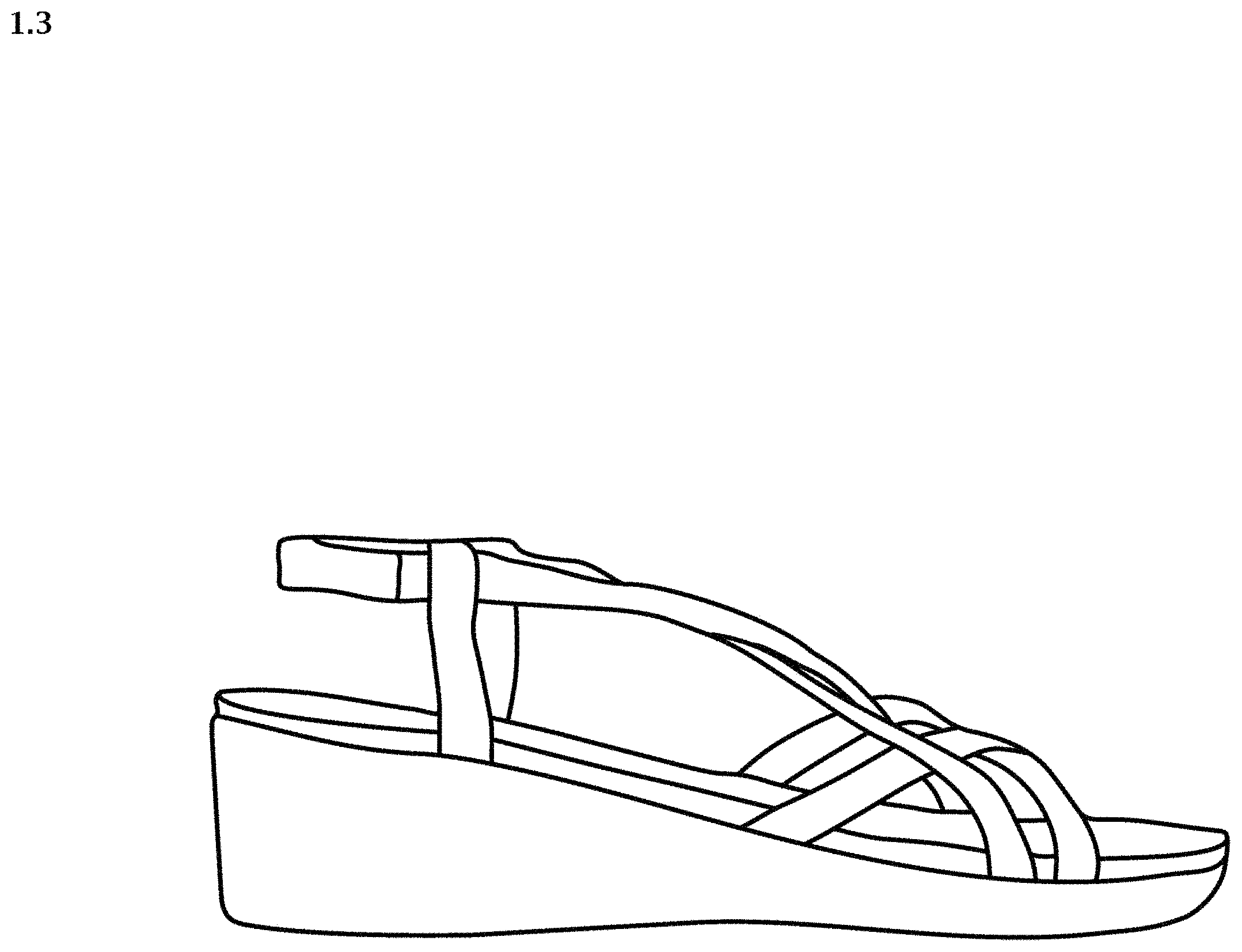 Patent USD1001432 Figure 3 – Sandal