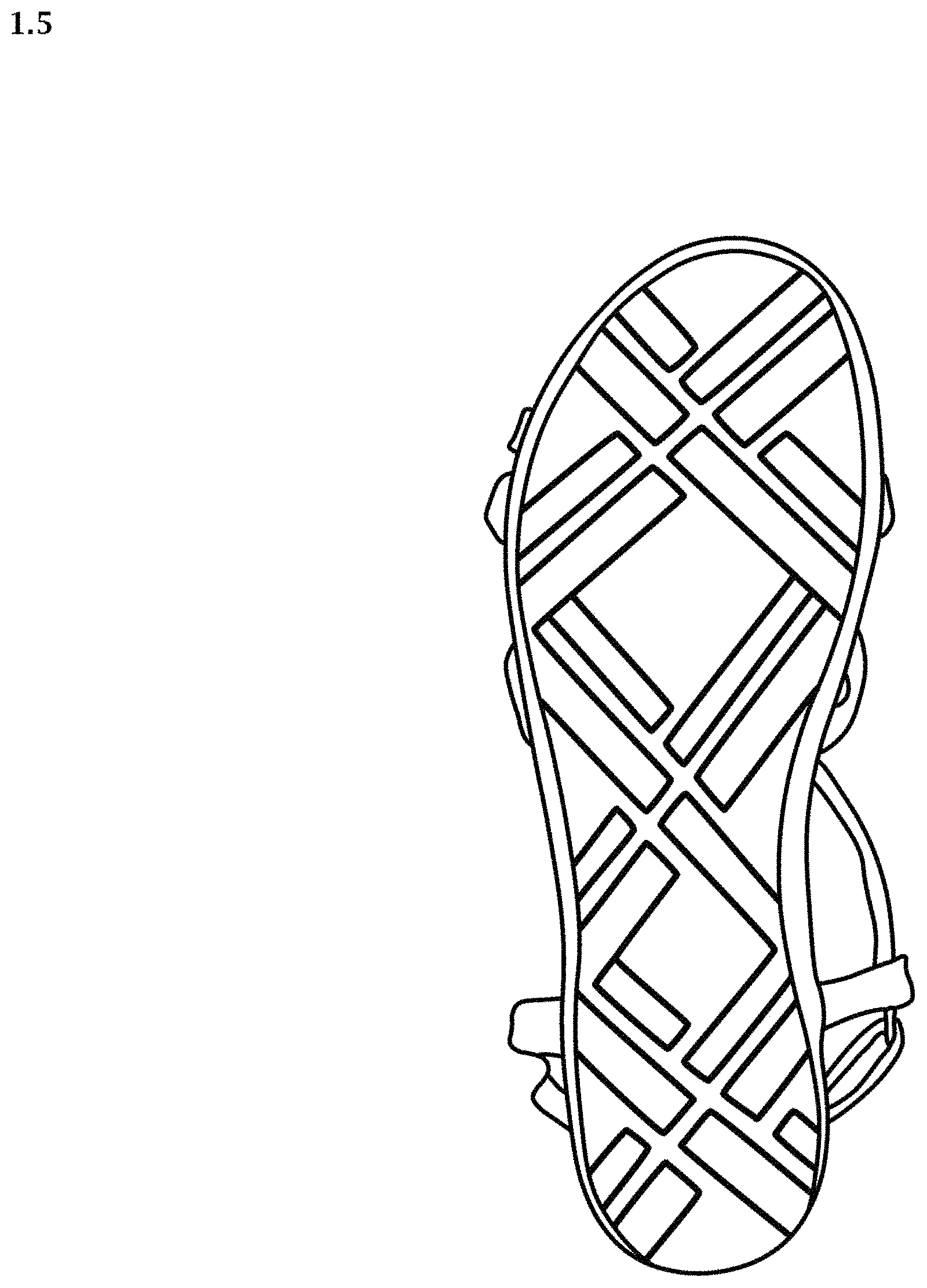 Patent USD1001432 Figure 5 – Sandal