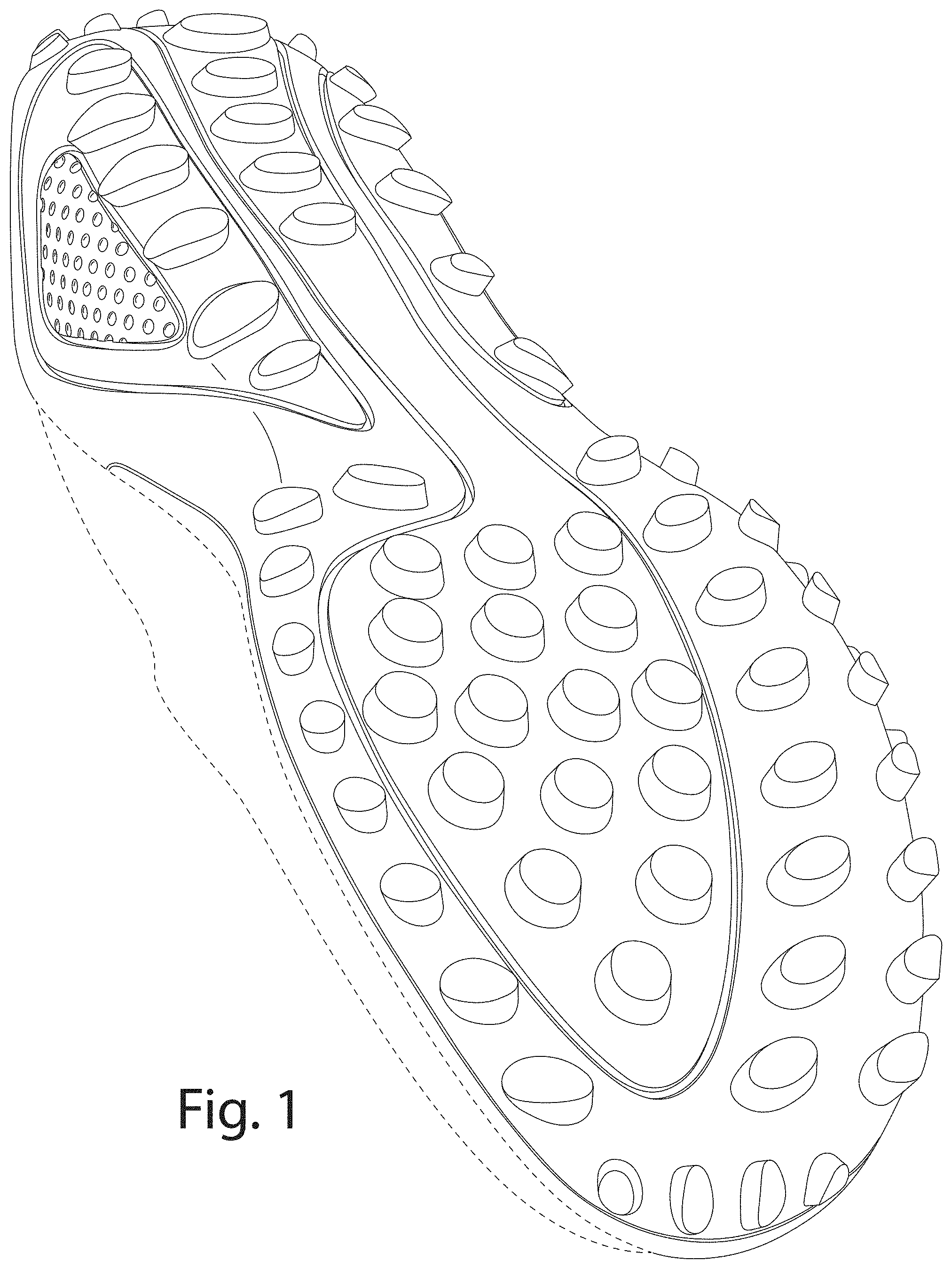 Patent USD1001437 Figure 1 – Footwear sole