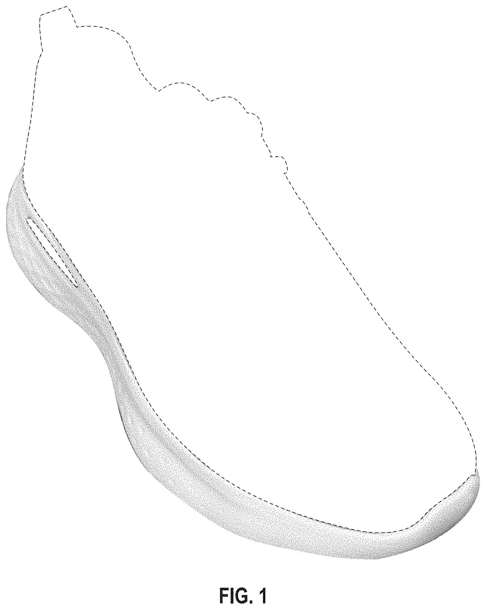Patent USD1001439 Figure 1 – Shoe midsole periphery