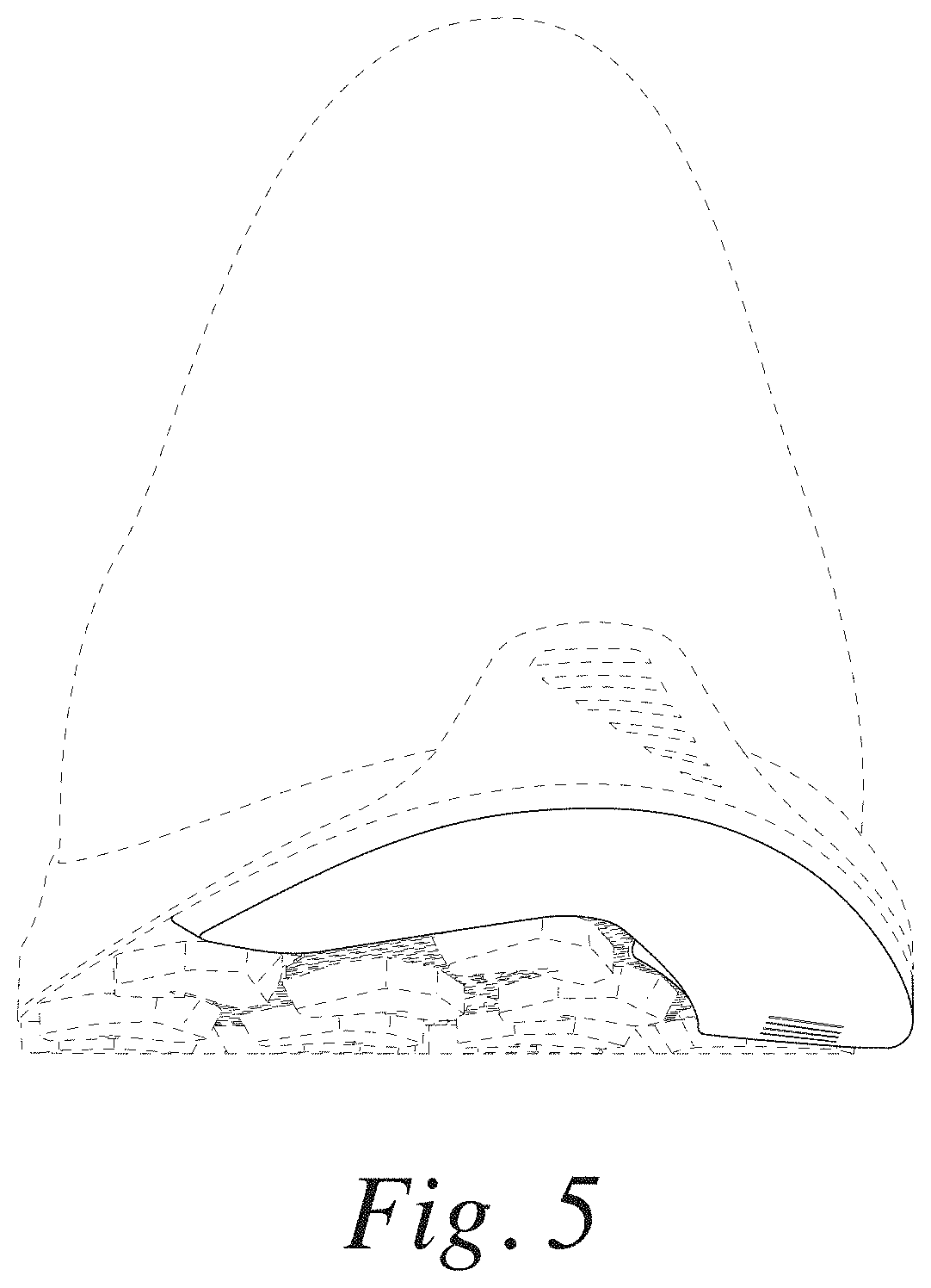 Patent USD1001442 Figure 5 – Footwear sole