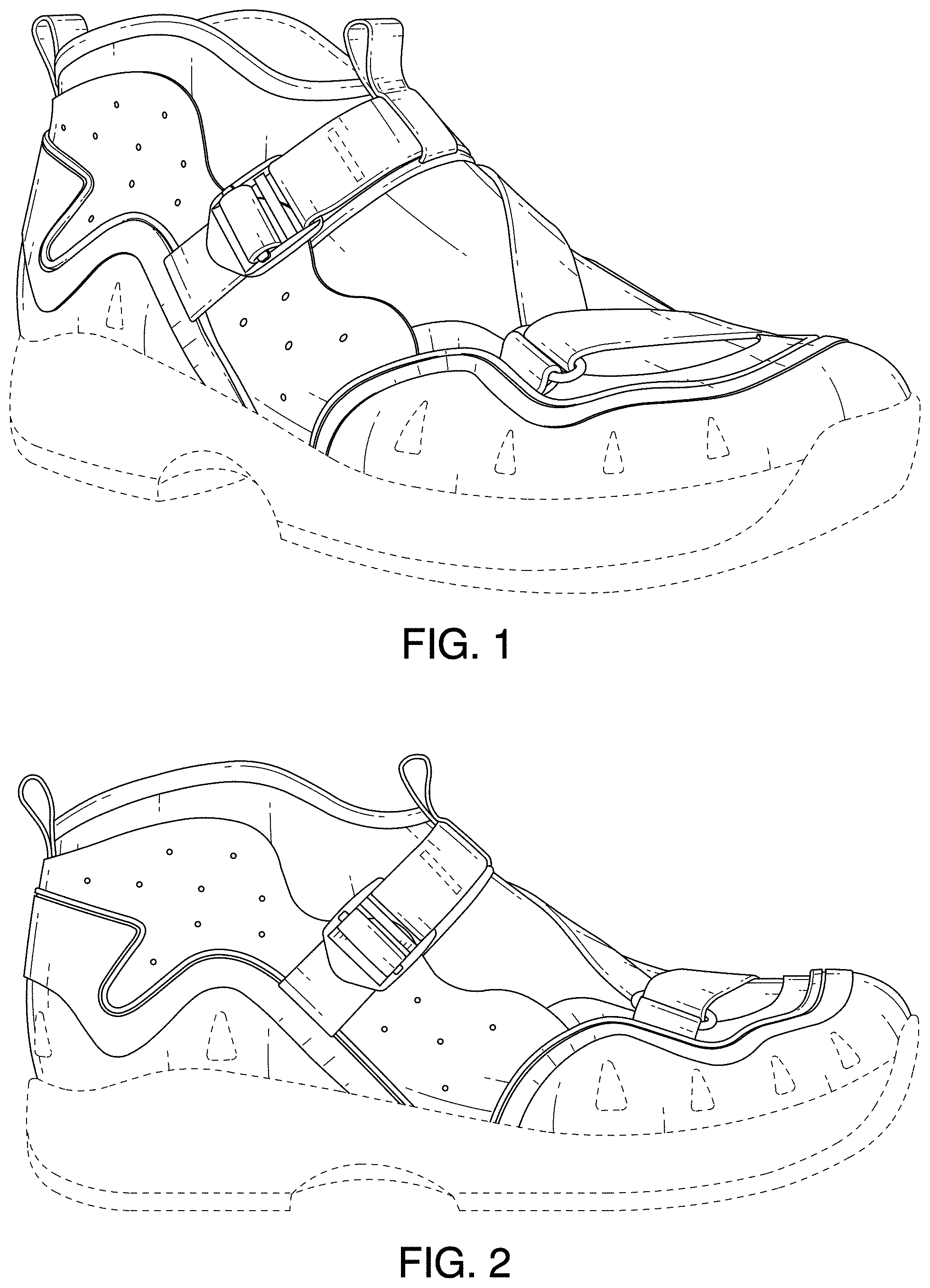 Patent USD1001455 Figure 1 – Footwear upper