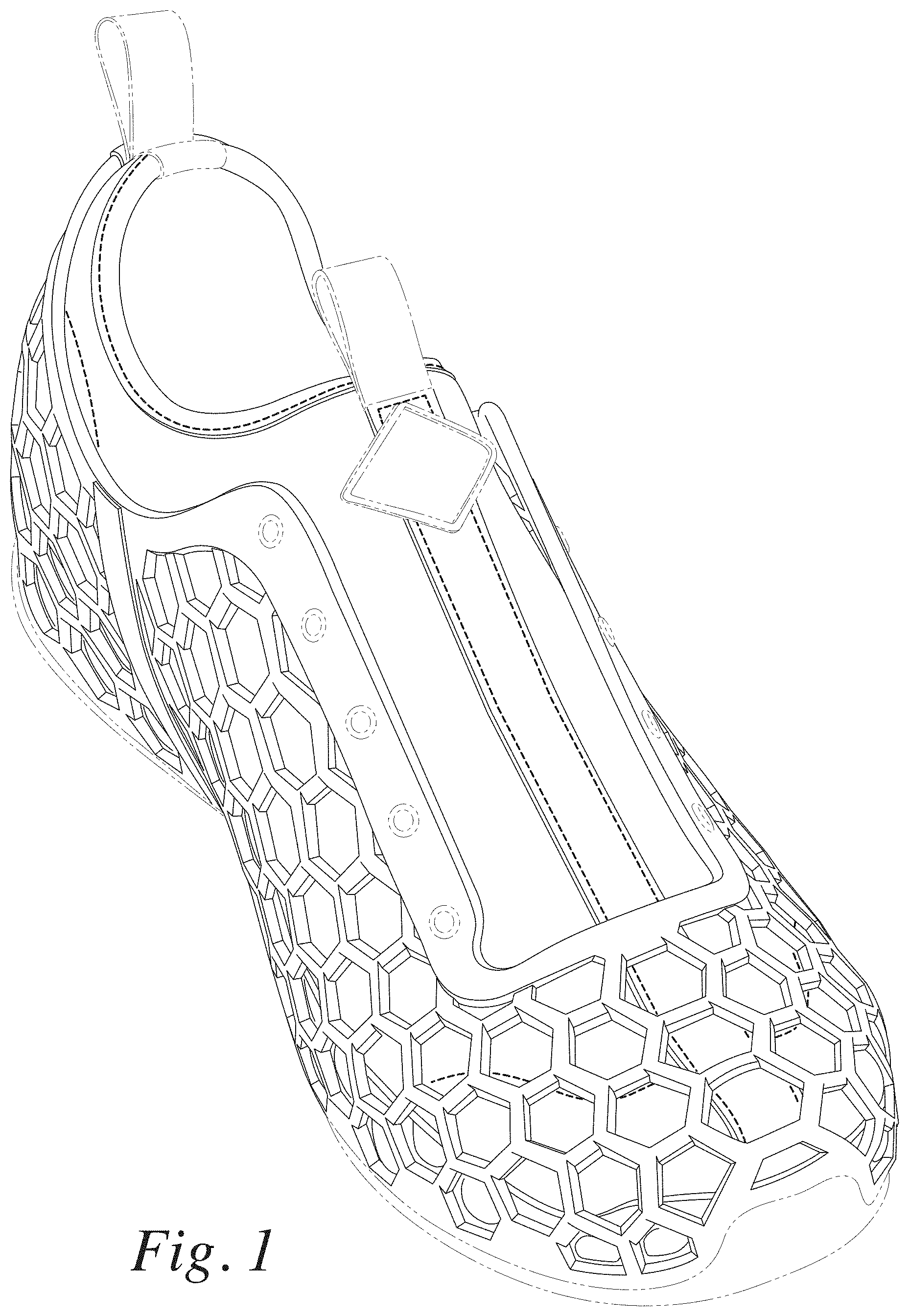 Patent USD1001456 Figure 1 – Footwear upper