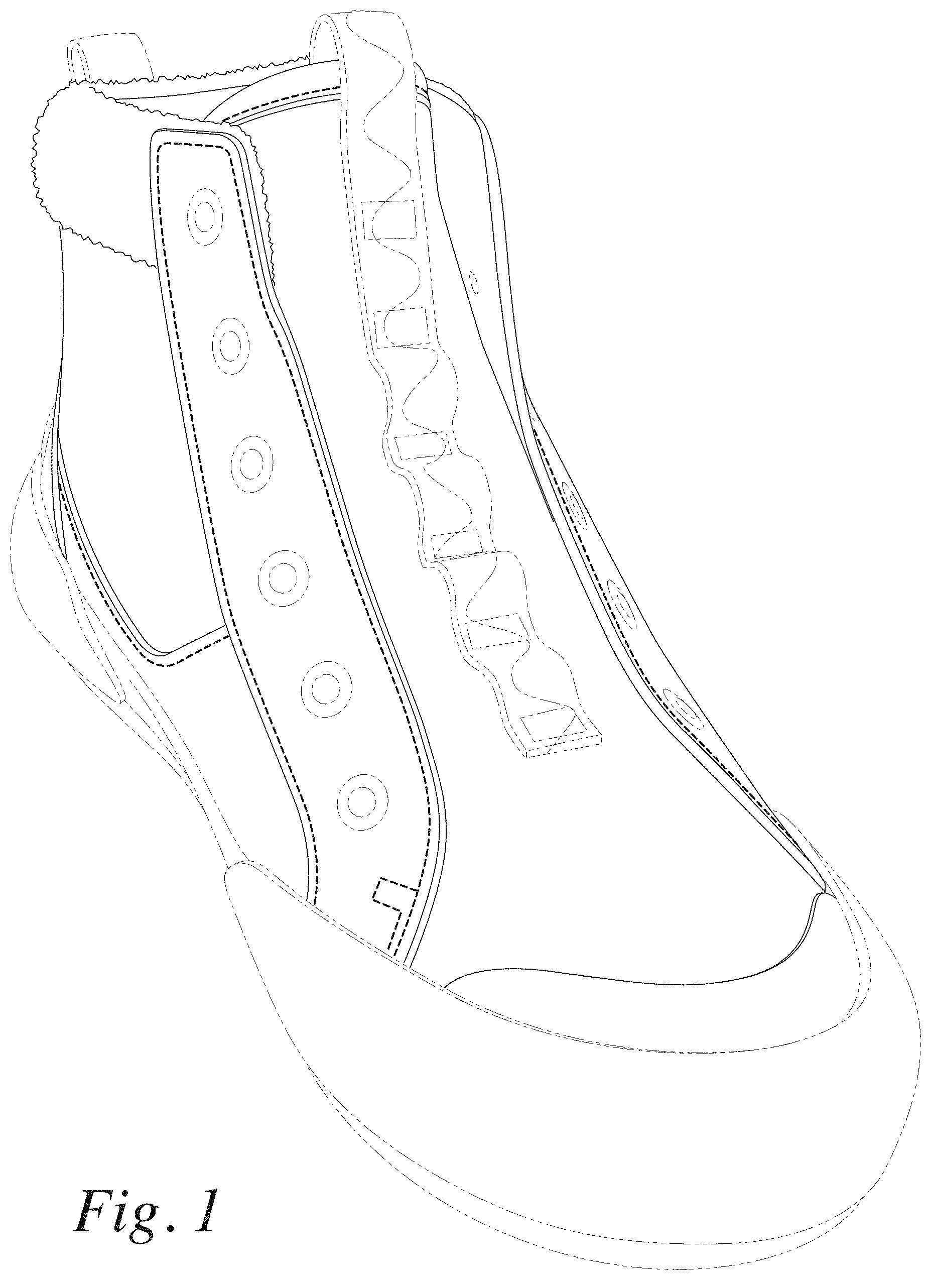 Patent USD1001458 — Footwear upper — Figure 1