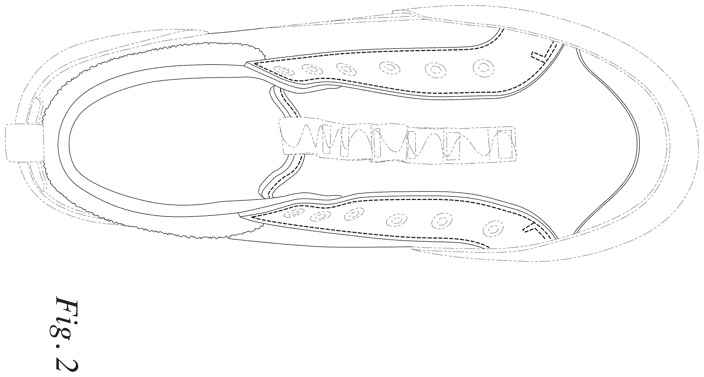 Patent USD1001458 Figure 2 – Footwear upper