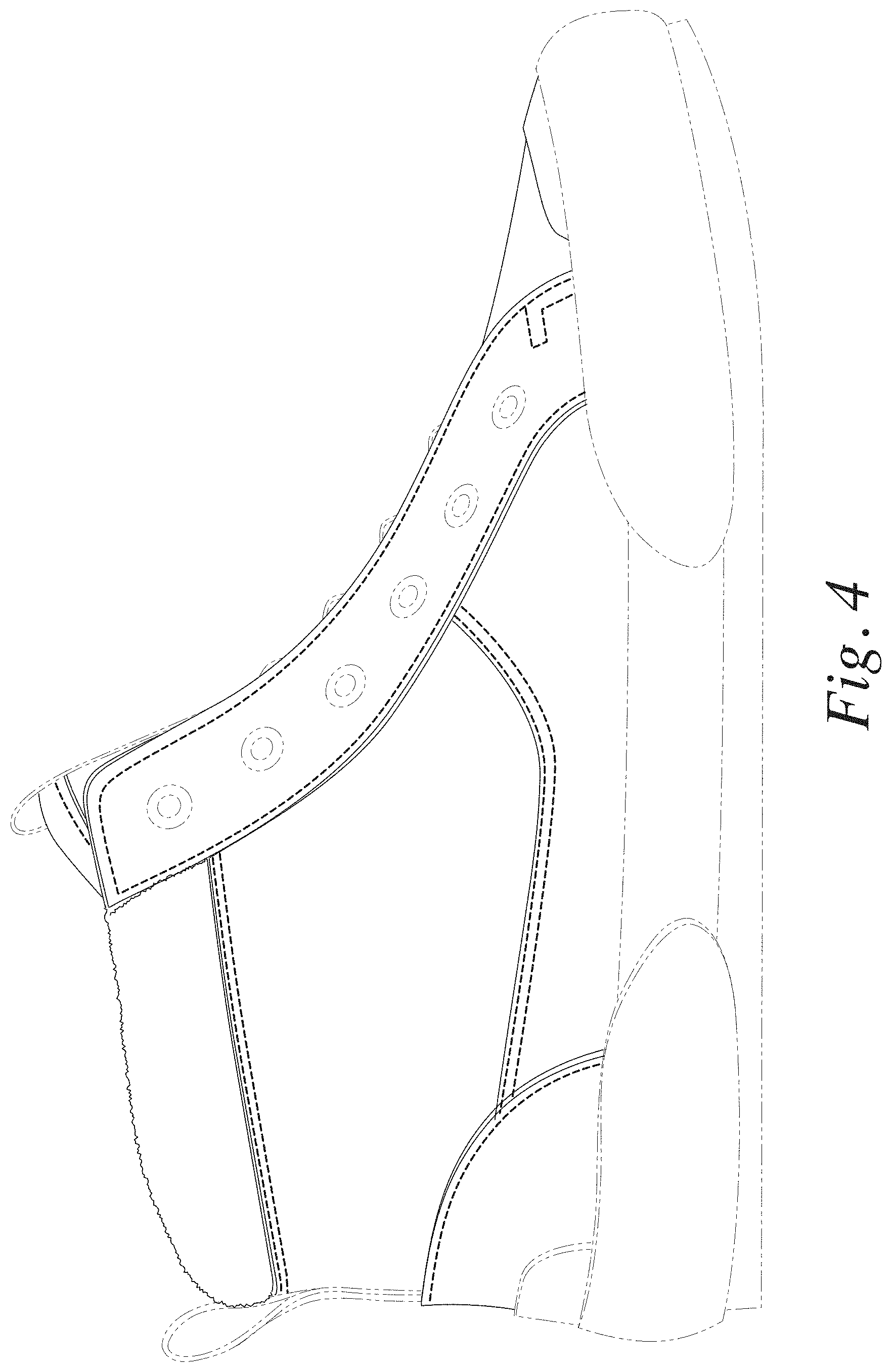 Patent USD1001458 Figure 4 – Footwear upper