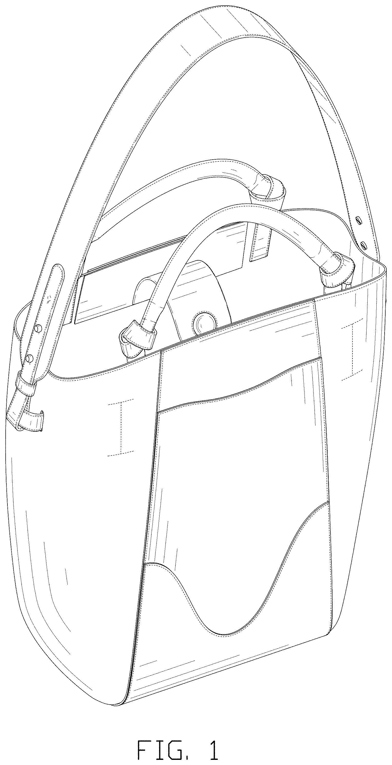 Patent USD1001494 Figure 1 – Bucket bag