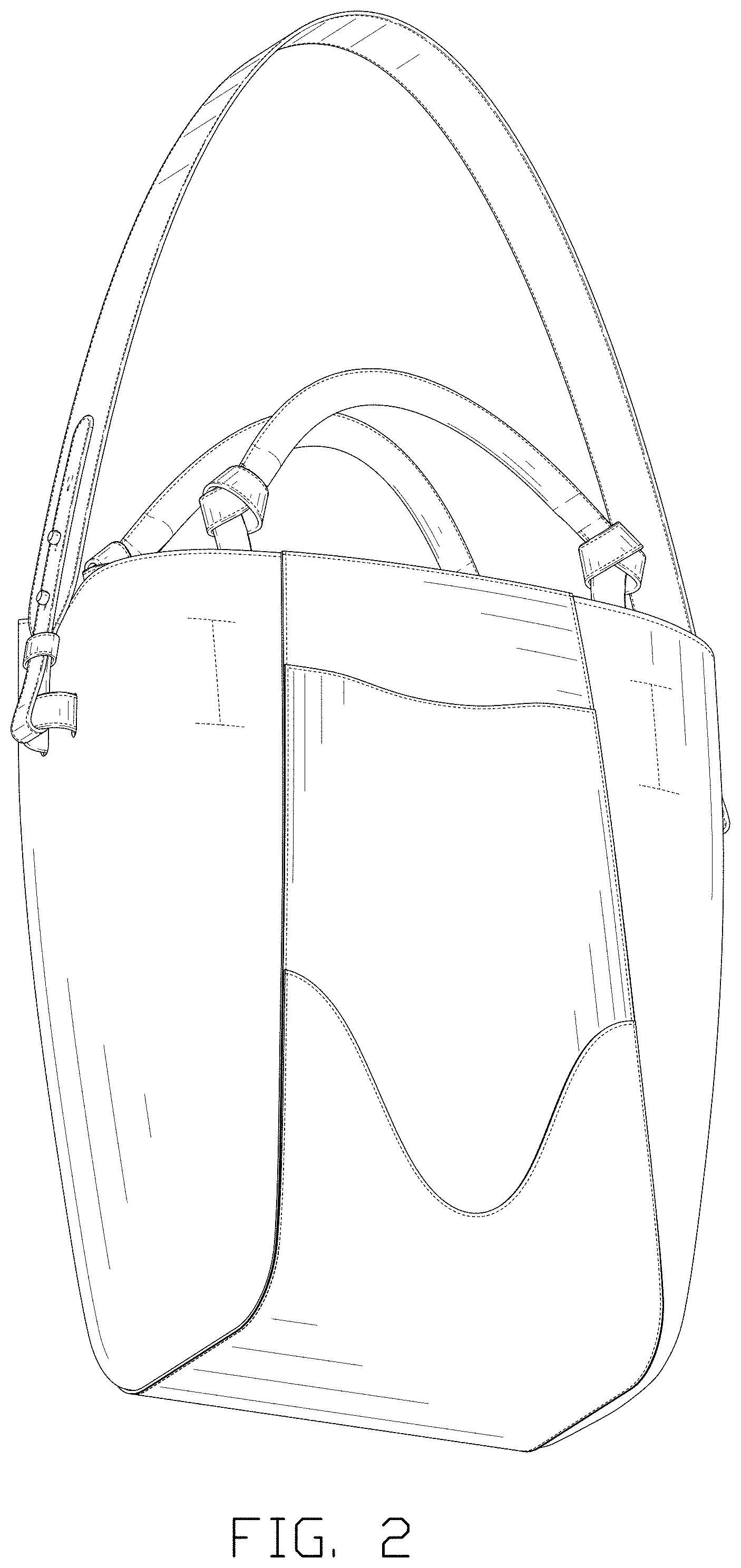 Patent USD1001494 Figure 2 – Bucket bag