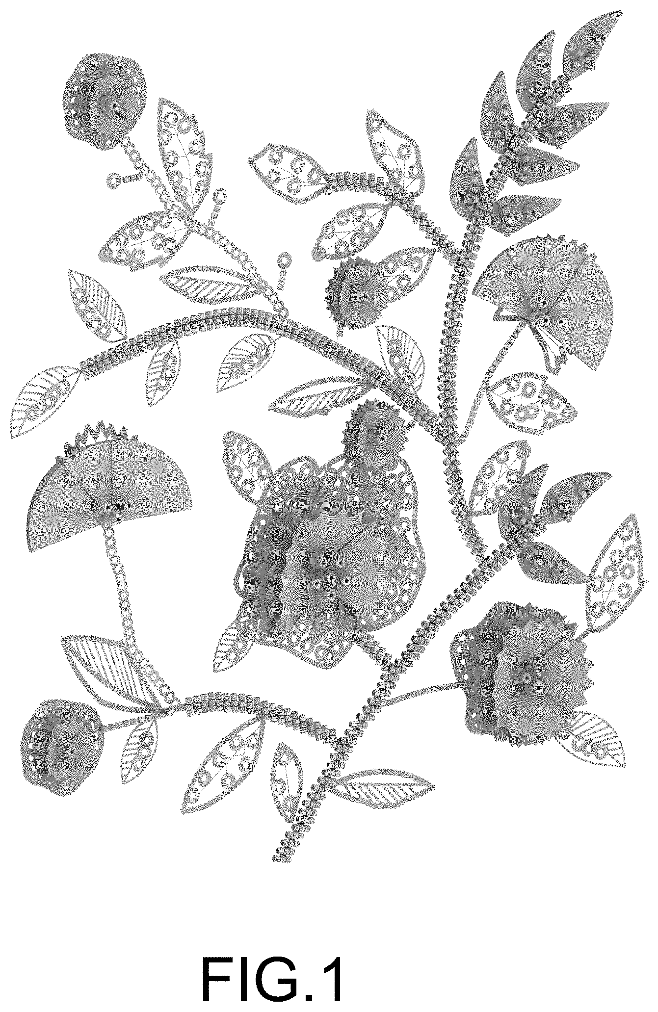 Patent USD1001514 Figure 1 – Beaded blossom applique