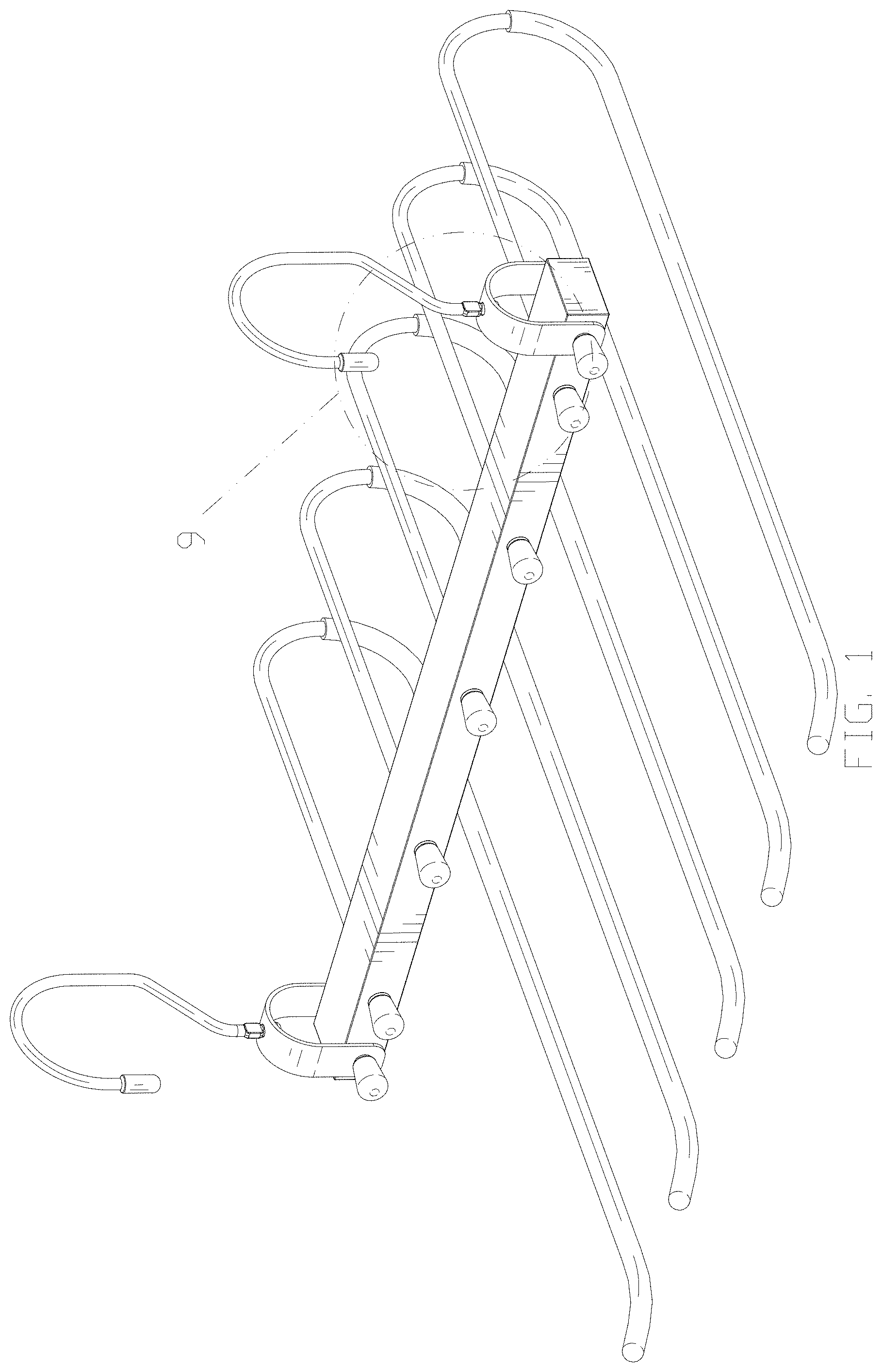 Patent USD1001515 Figure 1 – Trouser hanger