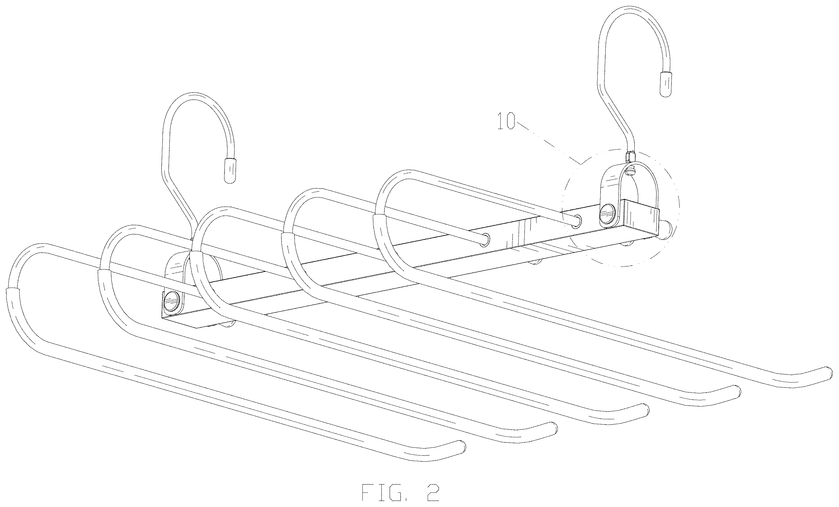 Patent USD1001515 Figure 2 – Trouser hanger
