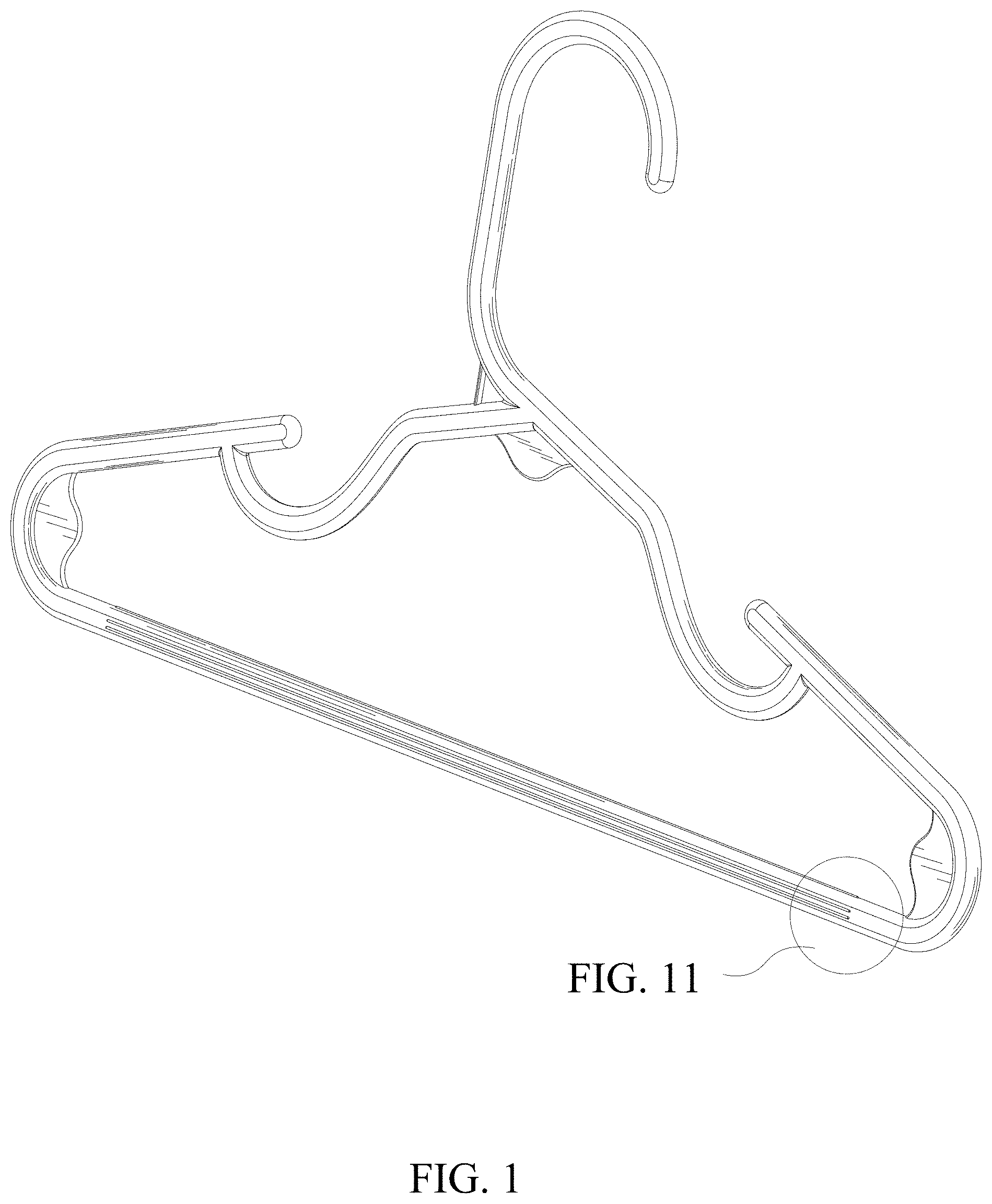 Patent USD1001516 Figure 1 – Coat hanger