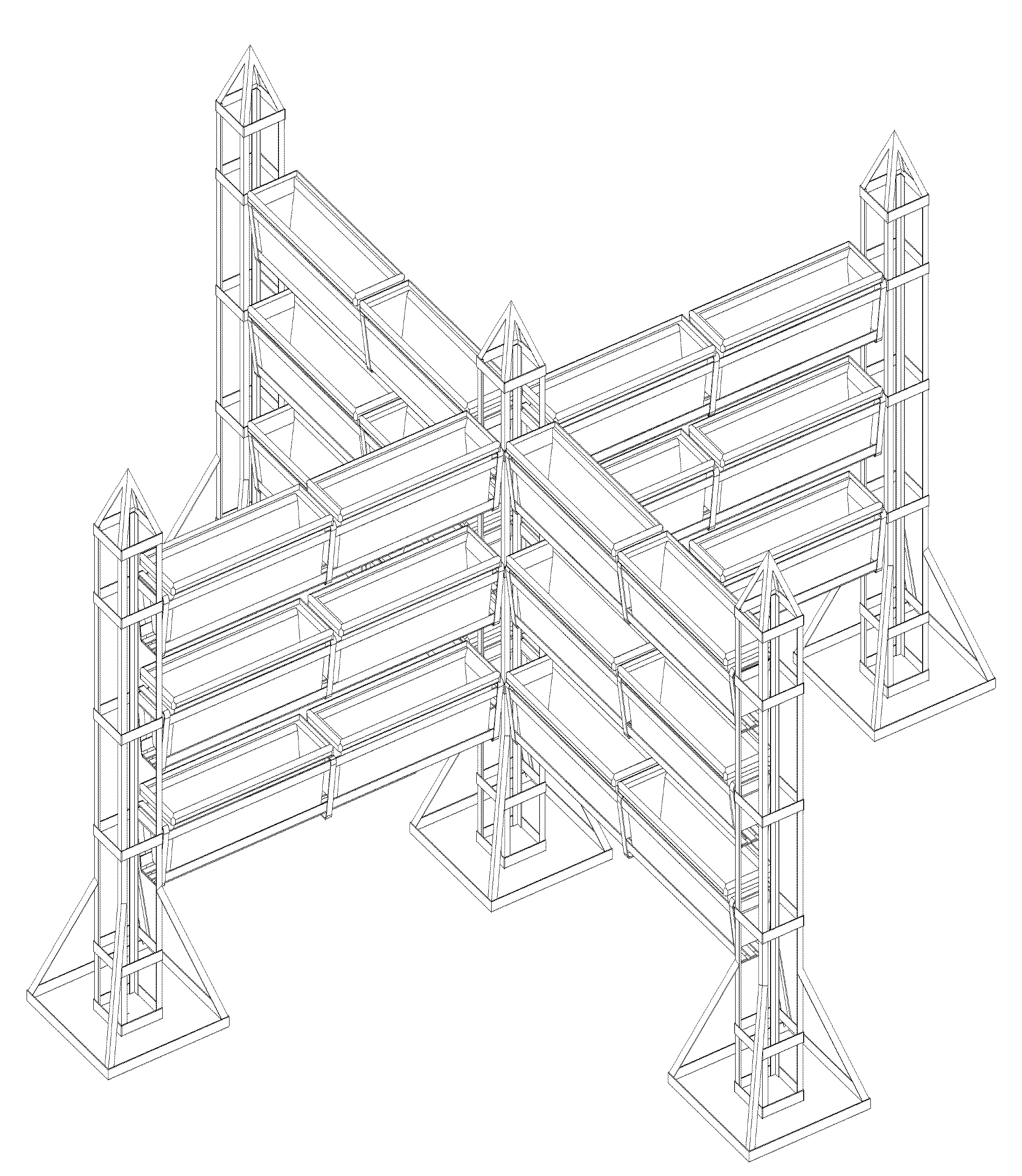 Patent USD1001532 Figure 1 – Tiered gardening rack