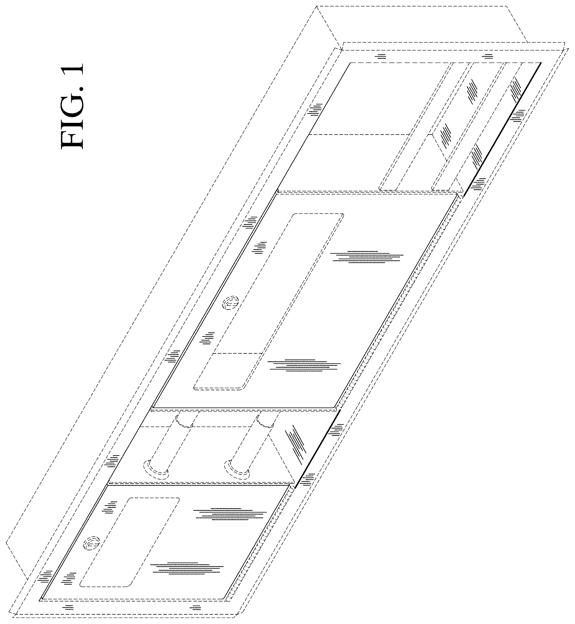 Patent USD1001535 Figure 1 – Dispenser unit with receptacle