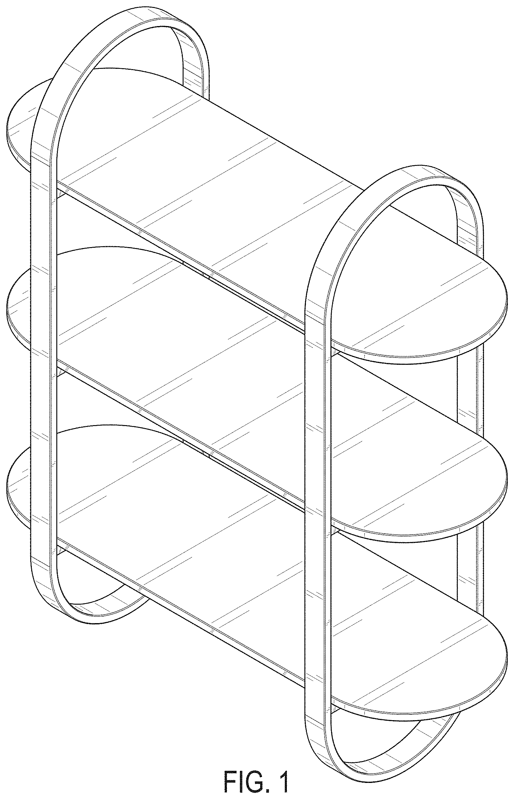Patent USD1001548 Figure 1 – Wall-mounted shelf