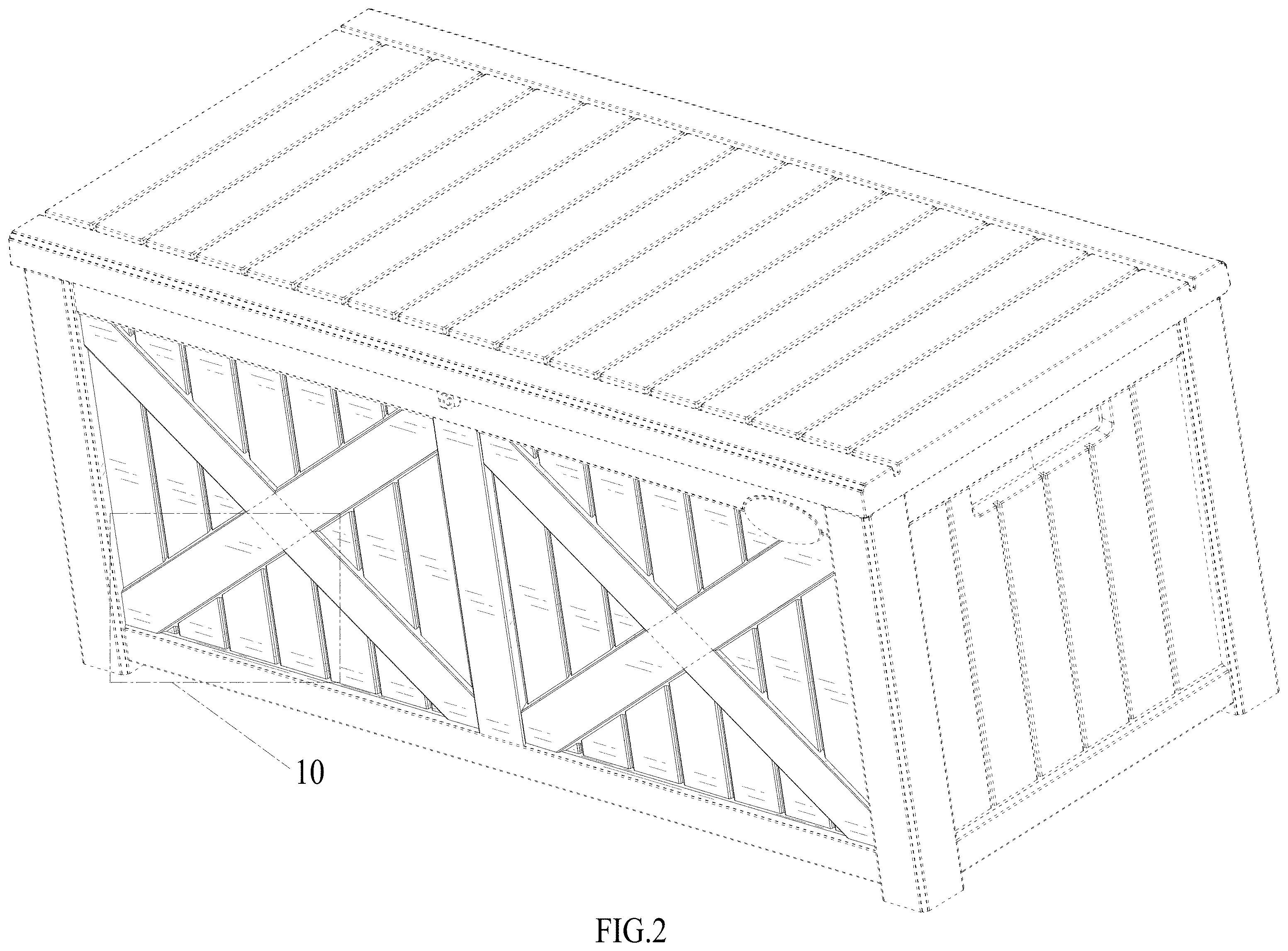Patent USD1001557 Figure 2 – Deck box