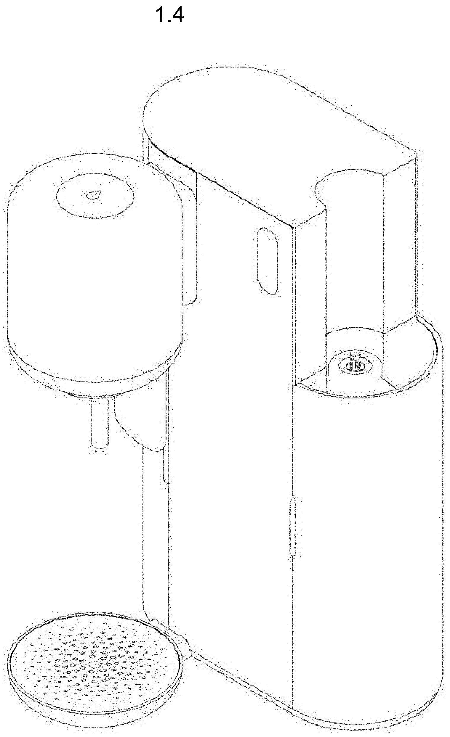 Patent USD1001567 Figure 4 – Water carbonation and enrichment apparatus unit