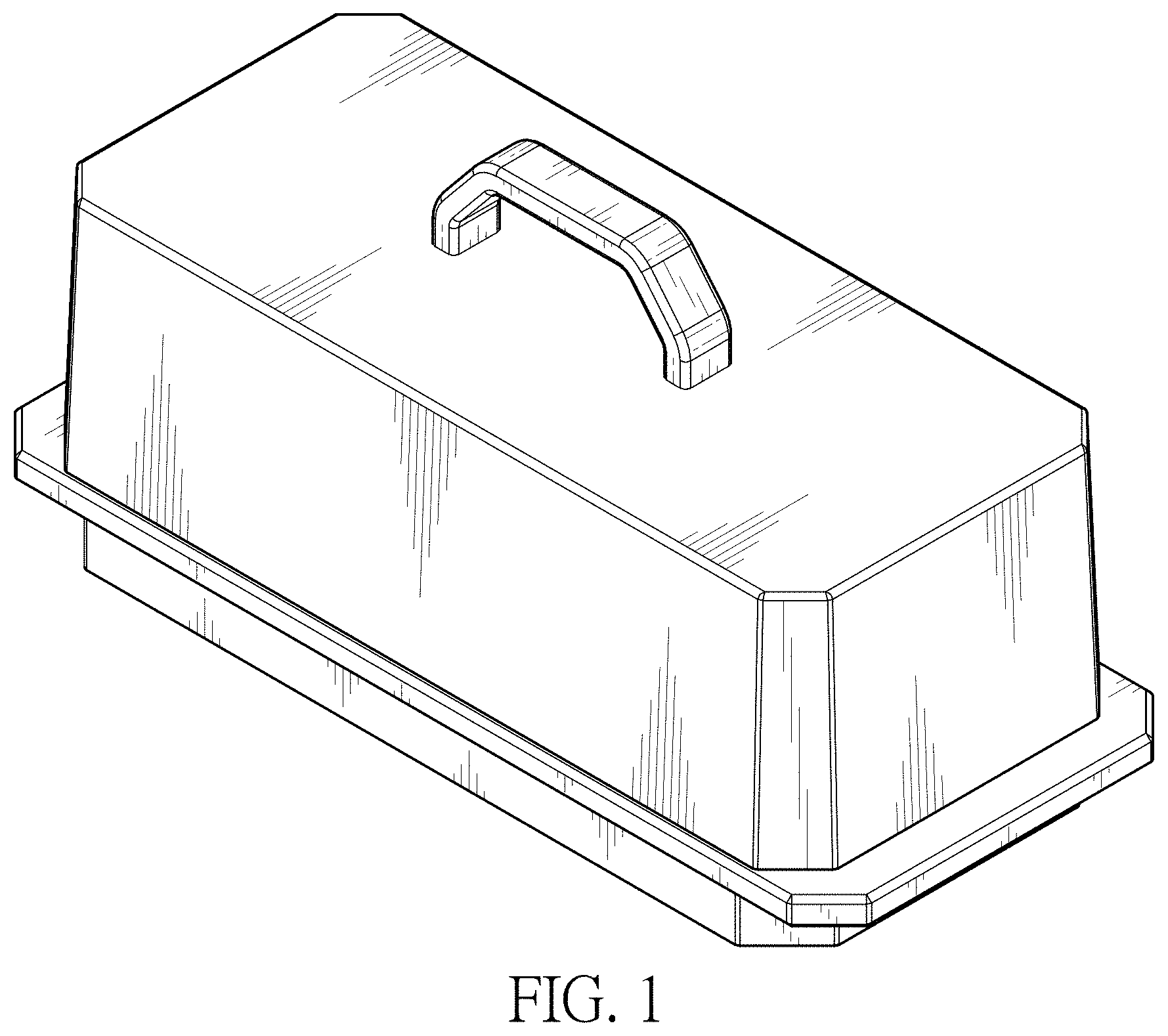 Patent USD1001579 Figure 1 – Butter dish and cover assembly