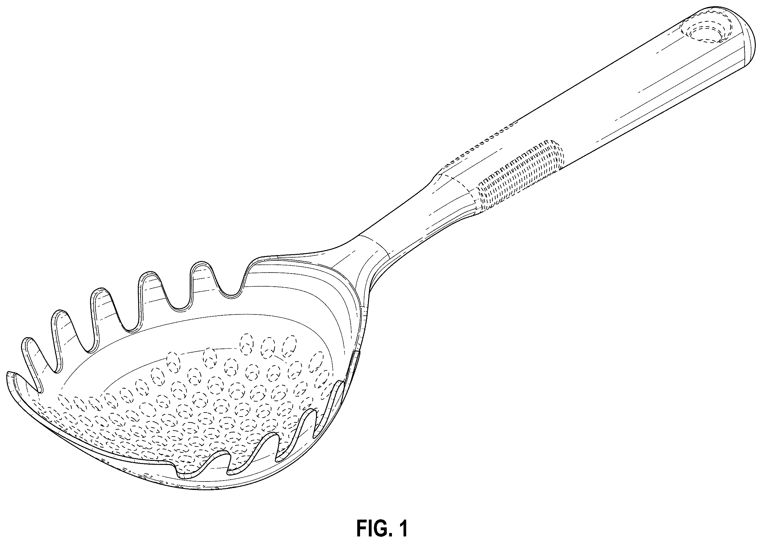 Patent USD1001595 Figure 1 – Pasta scoop