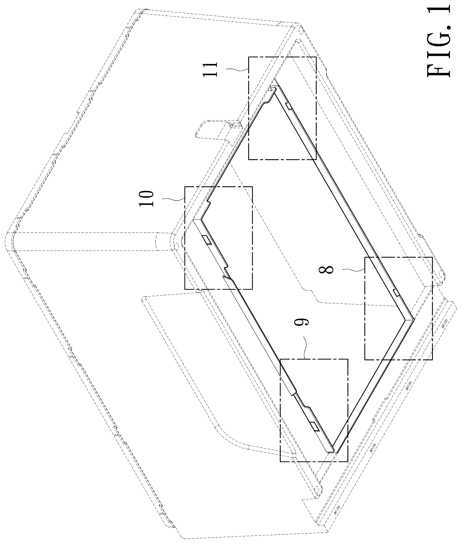Patent USD1001639 Figure 1 – Outer container of packaging box for storage