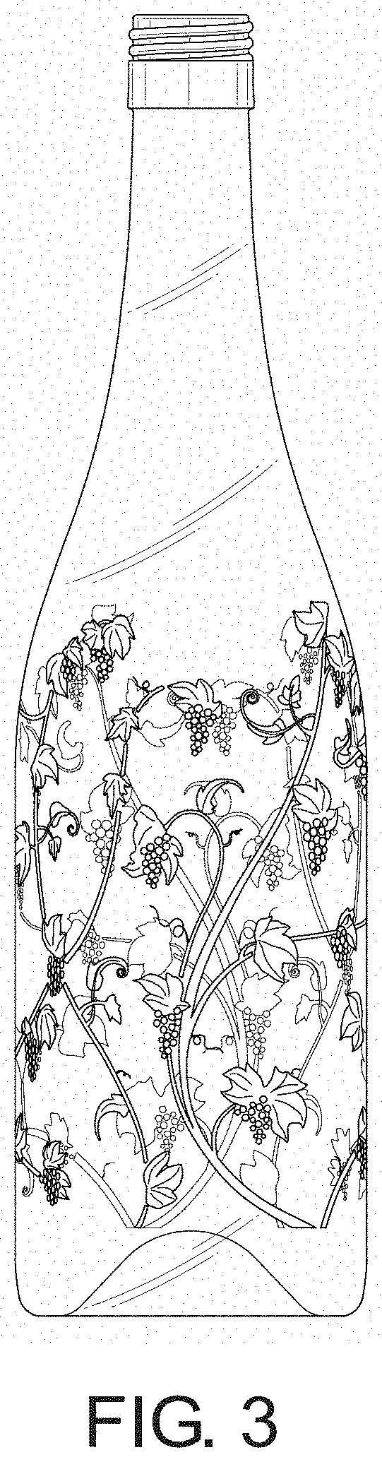 Patent USD1001643 Figure 3 – Wine bottle