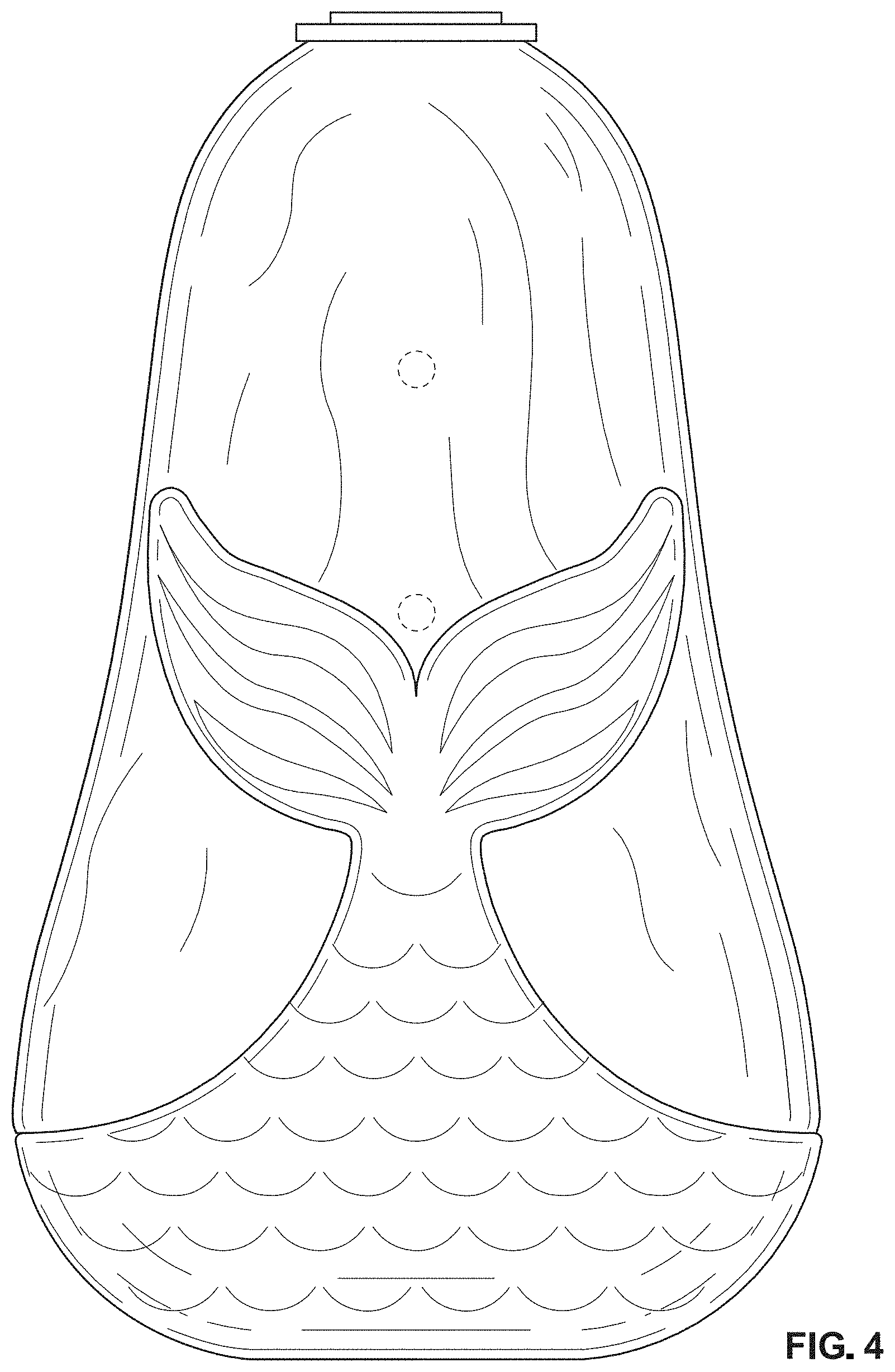 Patent USD1001645 Figure 4 – Mermaid bottle