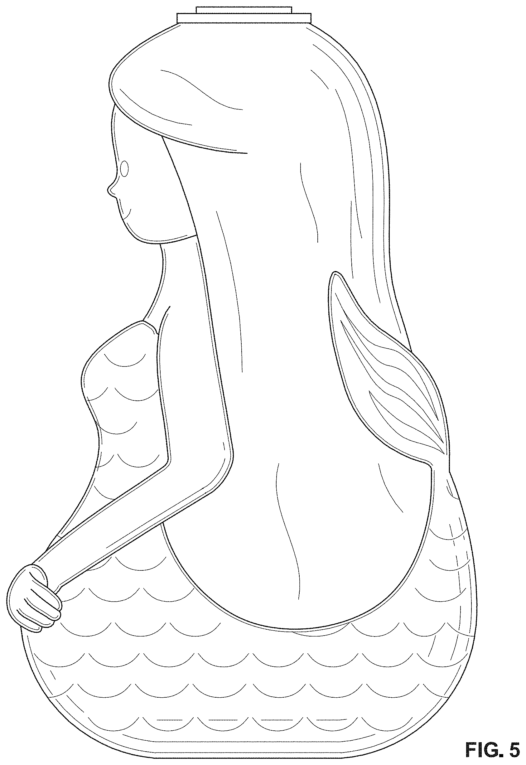 Patent USD1001645 Figure 5 – Mermaid bottle