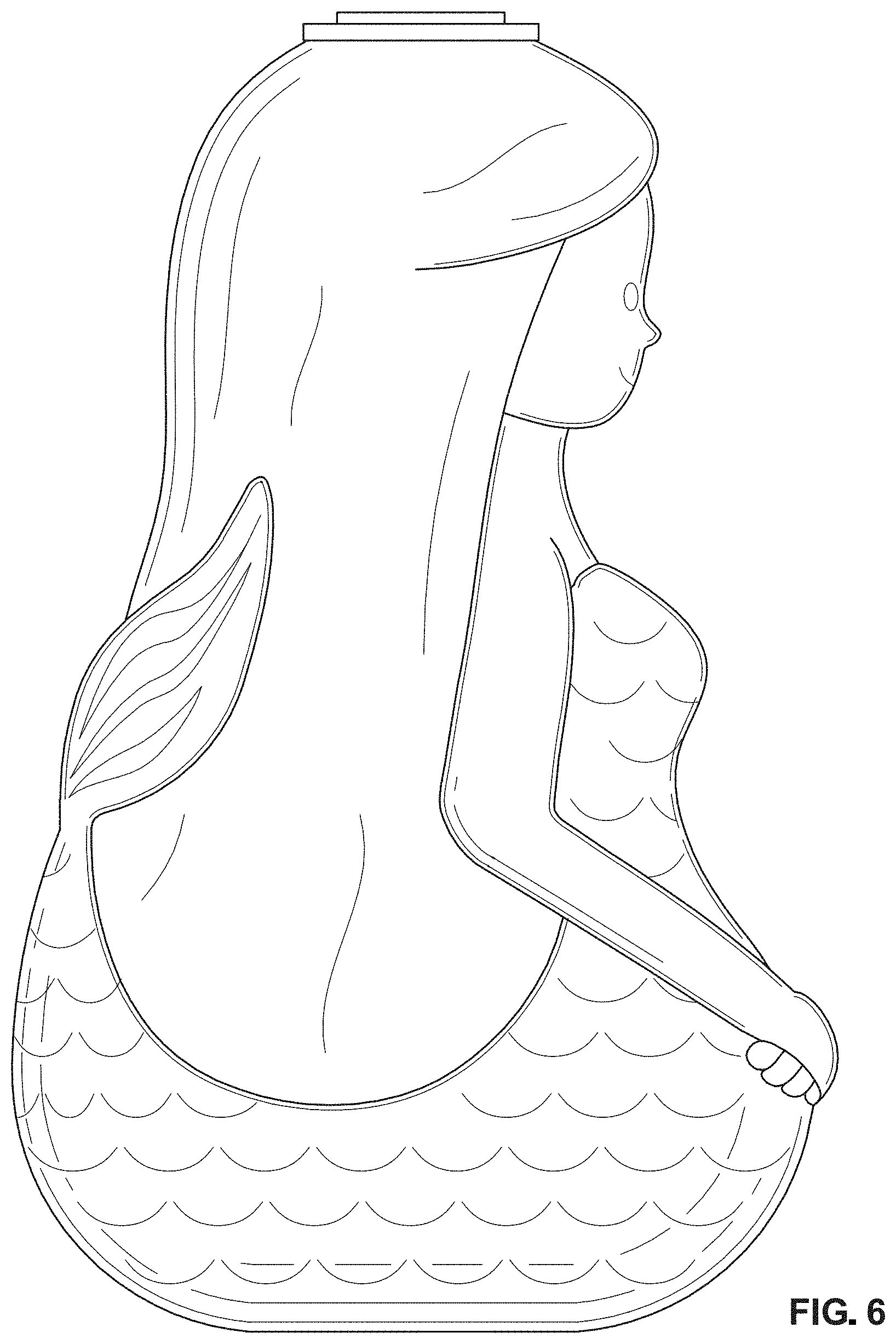 Patent USD1001645 Figure 6 – Mermaid bottle