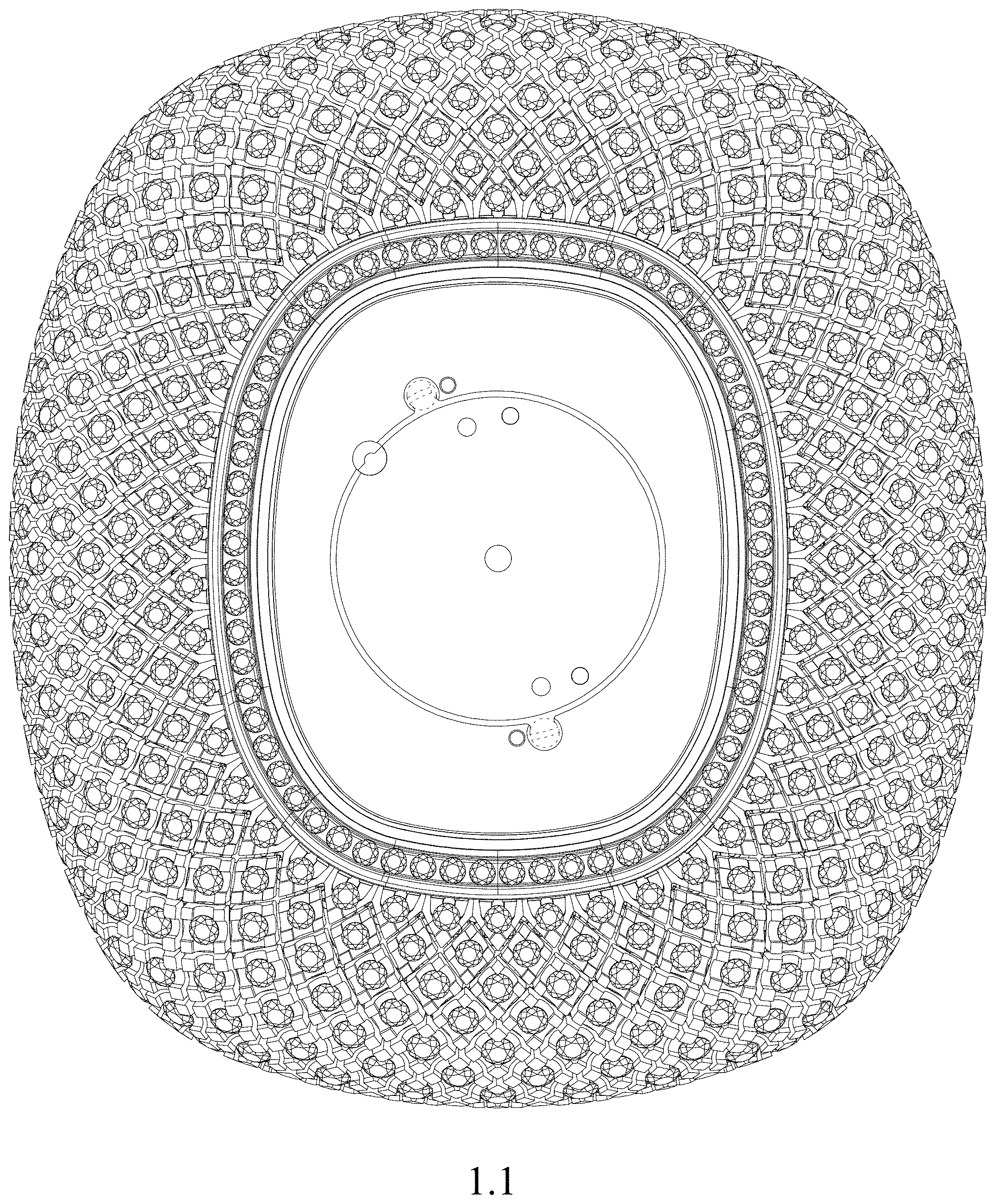 Patent USD1001653 — Watch case — Figure 1