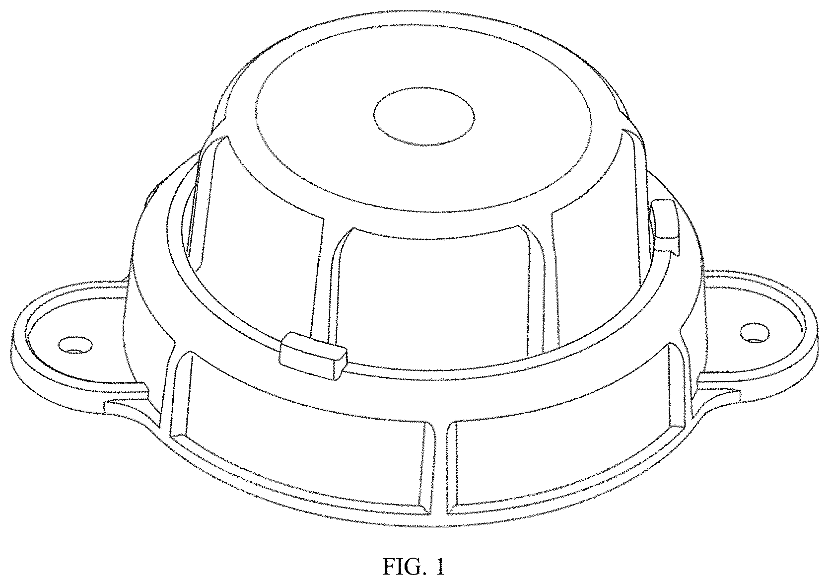 Patent USD1001658 Figure 1 – GPS tracking pod with mounting bracket